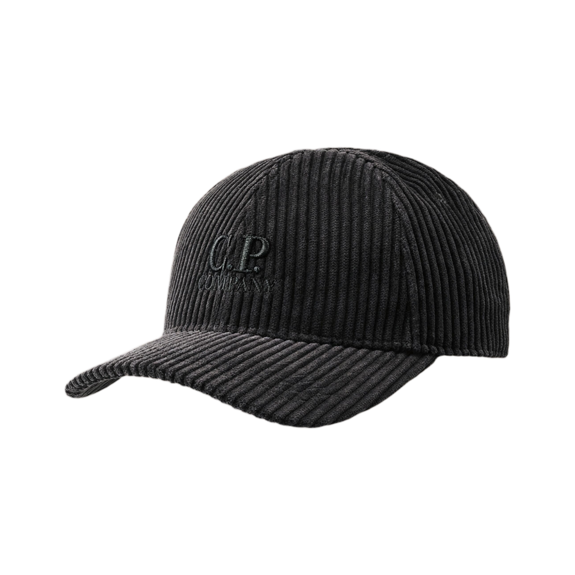 21CMAC245A110472A999 C.P. Company 350 Stripes Corduroy Baseball Cap Black - 26FW