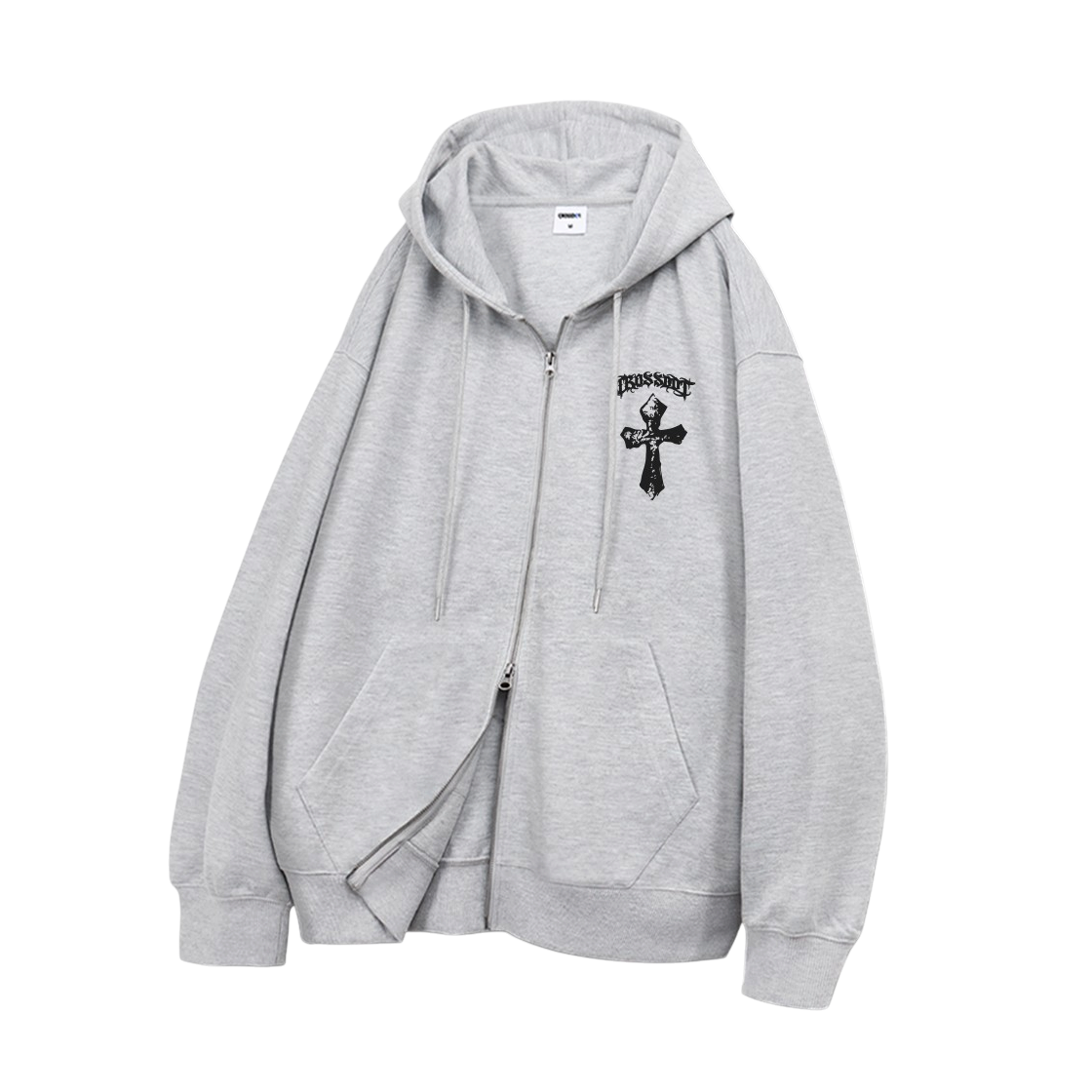 CRDH_4005_Gray CROSSDOT Saint 2WAY Oversized-fit Hooded Zip-Up 4 Color [CRDH_4005]_Gray