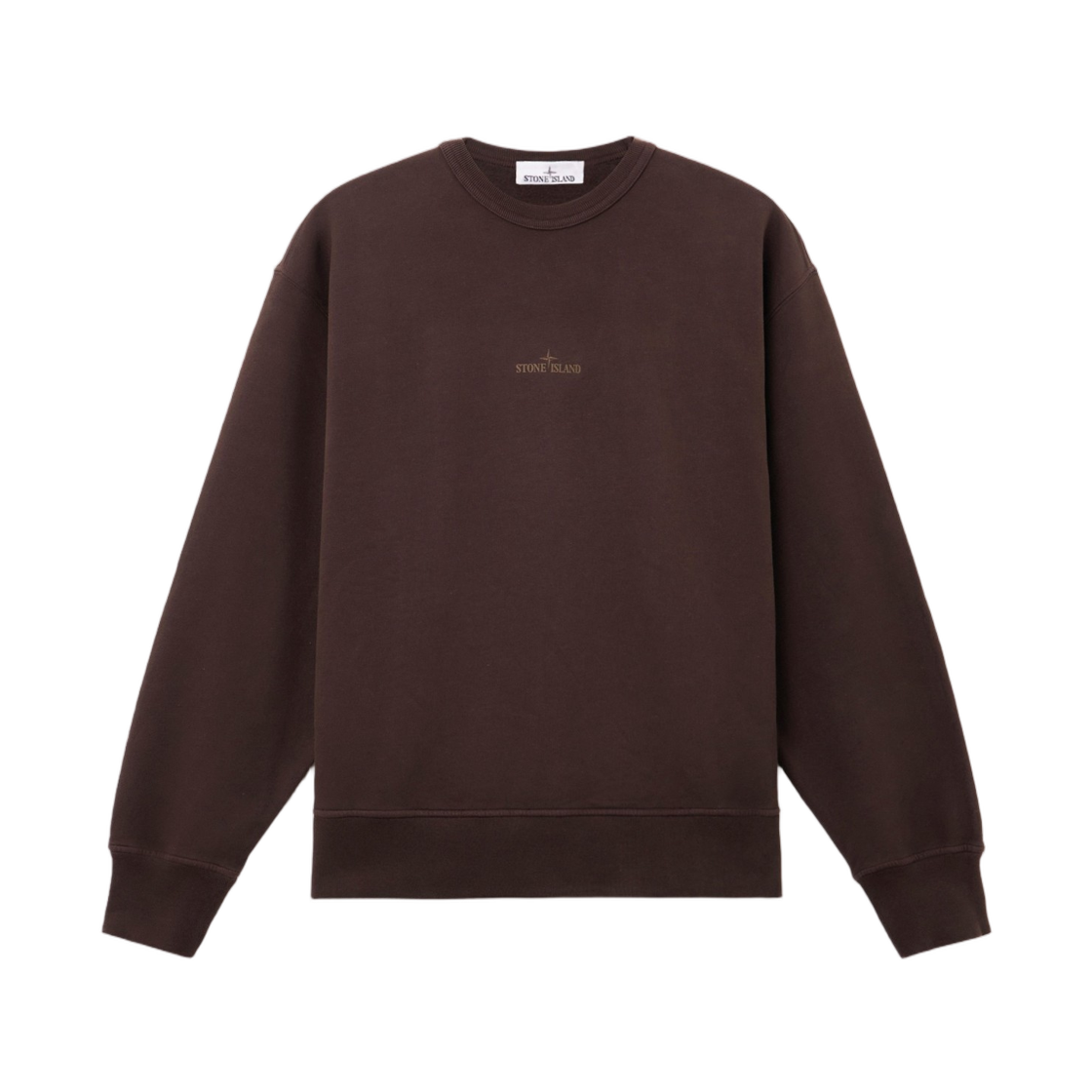 L2S1561000-37S0E20-V0011 Stone Island 6100037 Organic Cotton Fleece Oversized-Fit Crewneck Sweatshirt with Camo Compass Print Burgundy - 26FW
