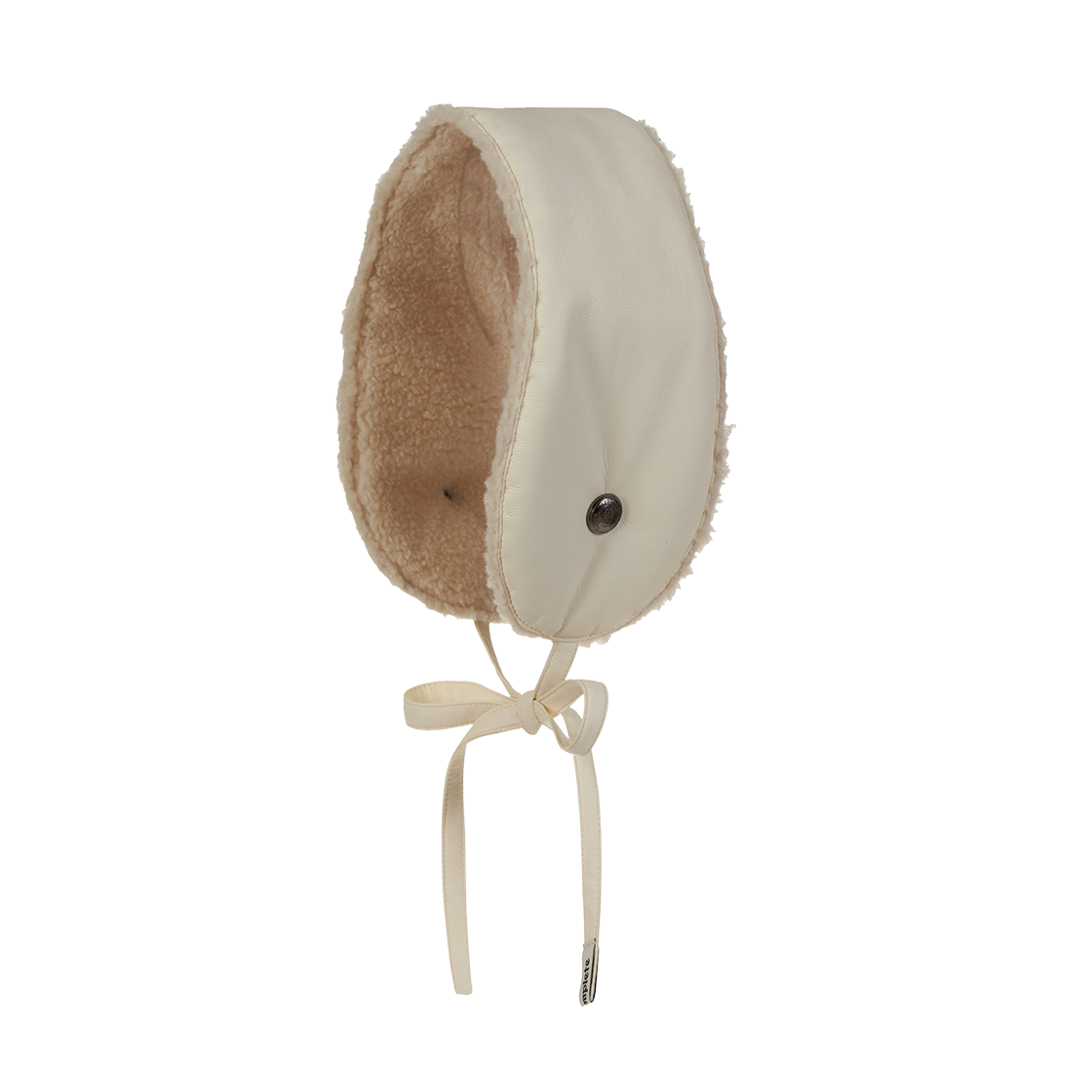 AL26FWEM01SIV Allincomplete Basic Leather Shearling Earmuff Ivory