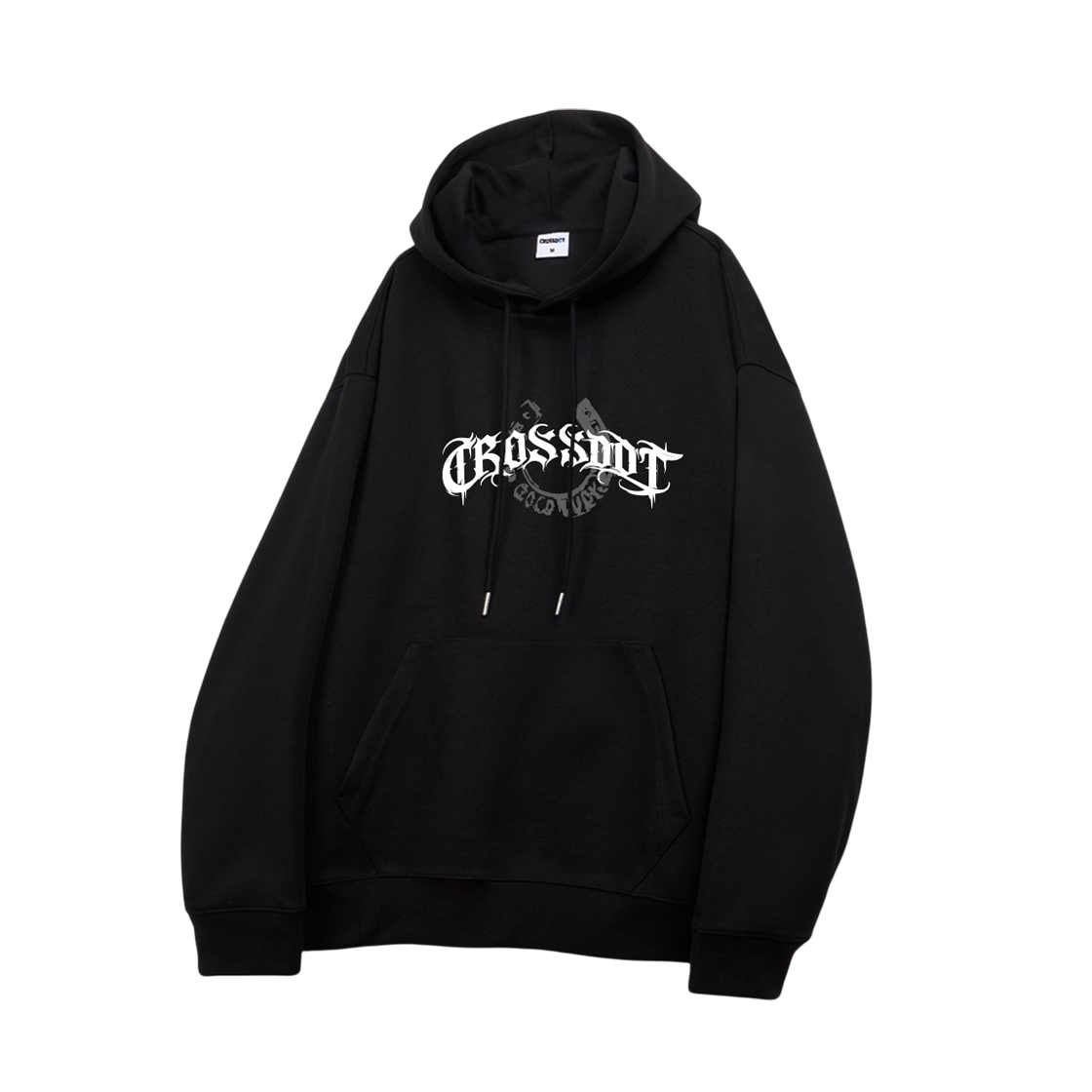 CRDI_4004_Black CROSSDOT The Black Herald Oversized fit hooded t-shirt 5 Color [CRDI_4004]_Black