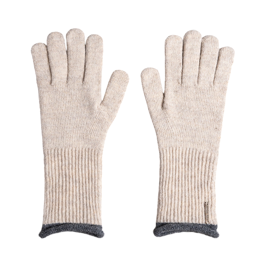 MK269OGV001MLE (W) Matin Kim Color Block Cuff Gloves In Light Beige