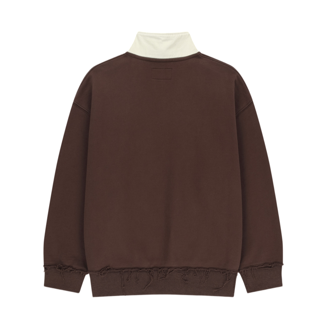 마뗑킴 아플리케 로고 칼라 쿼터 집업 브라운(Matin Kim Applique Logo Collar Quarter Zip Up In Brown) - 2