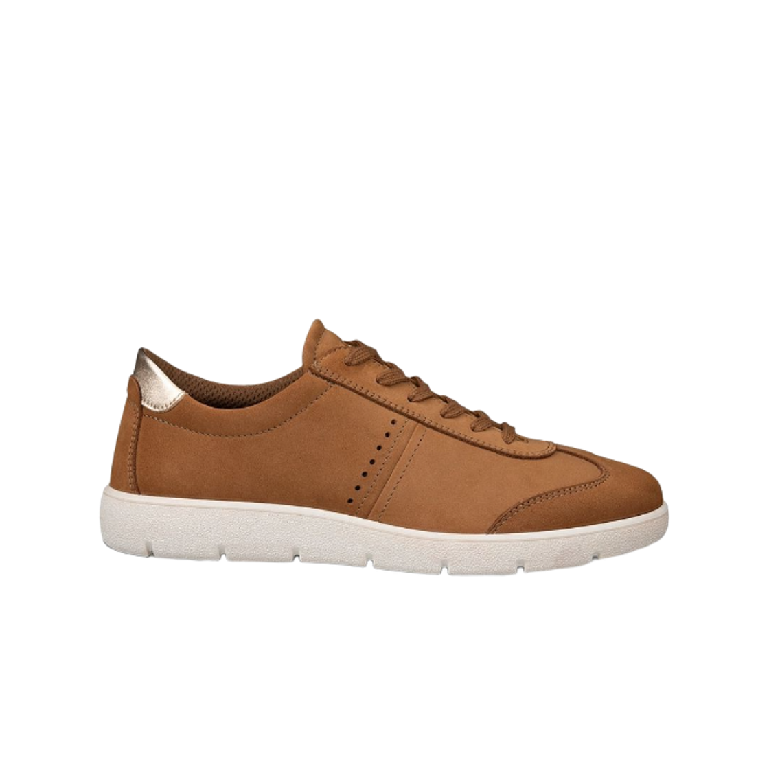 (W) 에코 벨라 2 누벅 레더 스니커즈 브라운((W) Ecco Bella 2 Nubuck Leather Sneakers Brown)