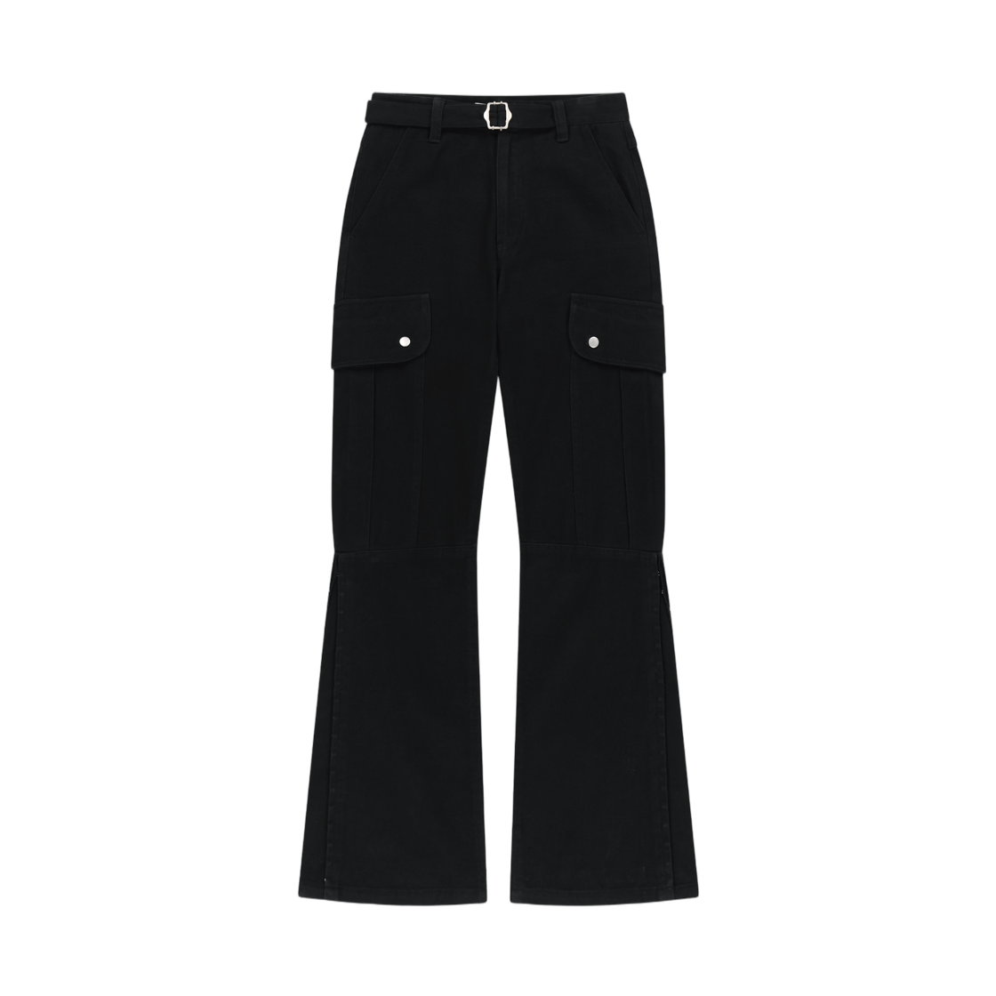 MK269OPT029MBB (W) Matin Kim Multi Hook Bootcut Cargo Pants In Black