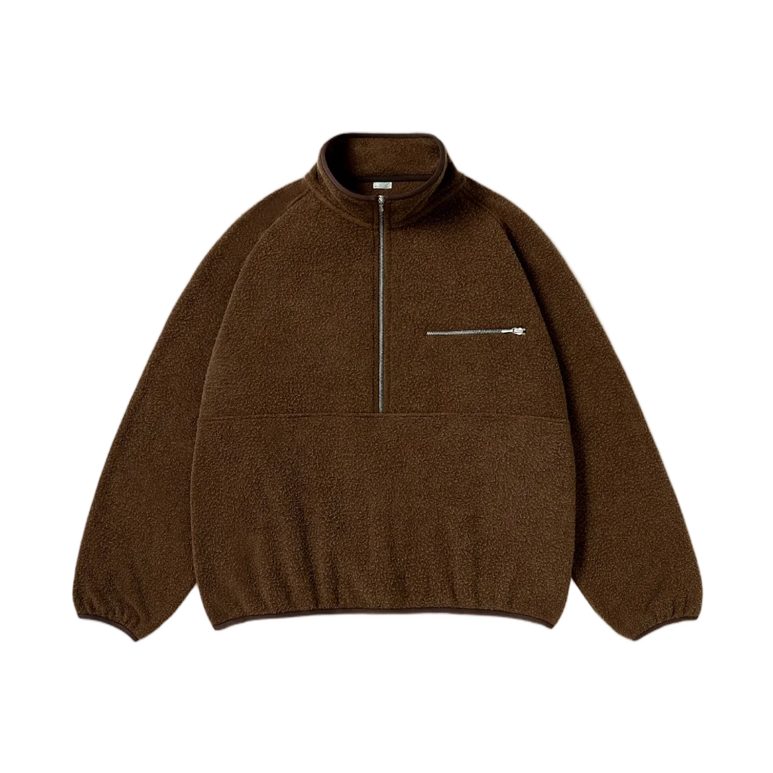 26AAP-01-29 A.Presse Vintage Silk Fleece Half Zip Jacket Brown - 26FW