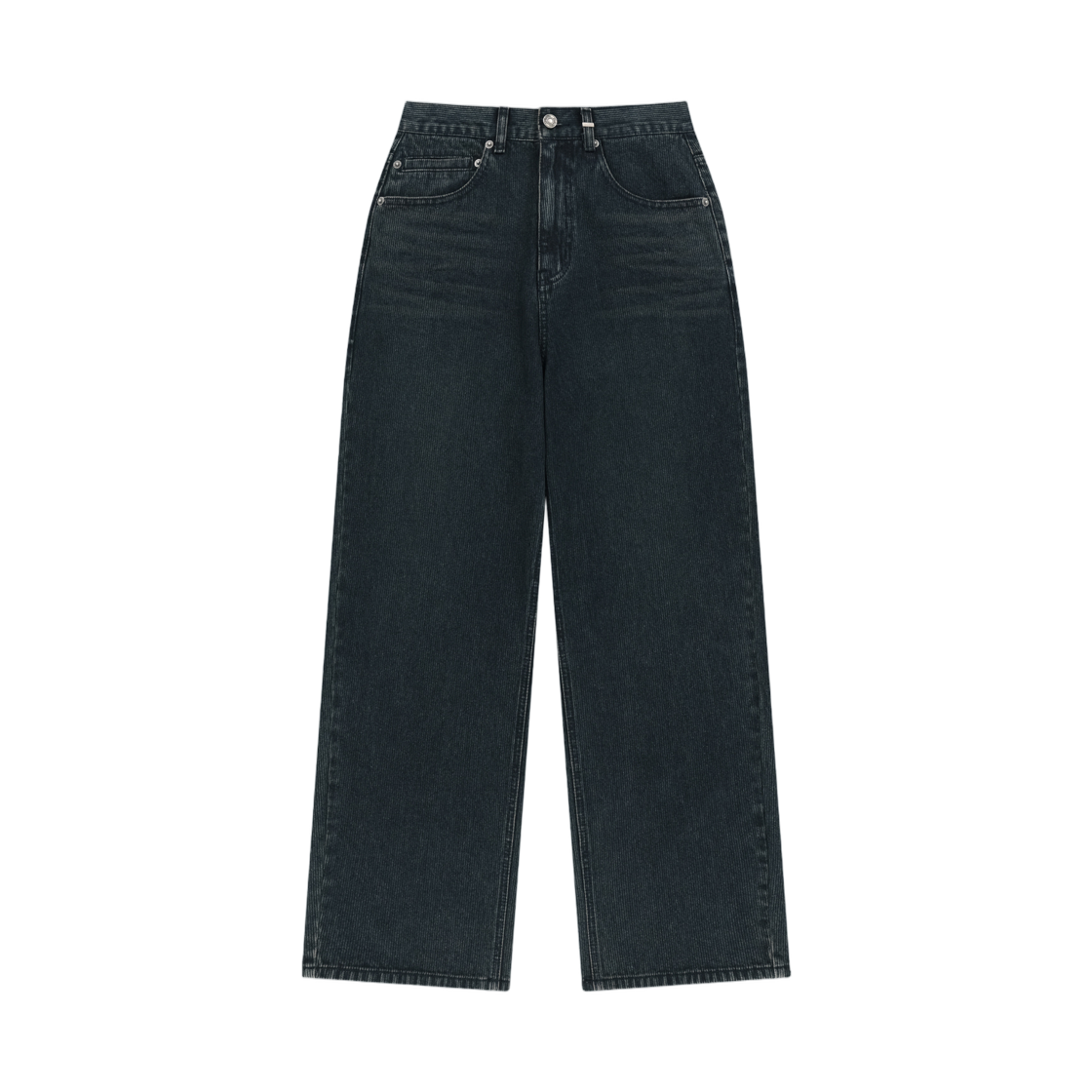 MK269ODN328UDV Matin Kim Washed Rib Denim Pants In Dark Navy