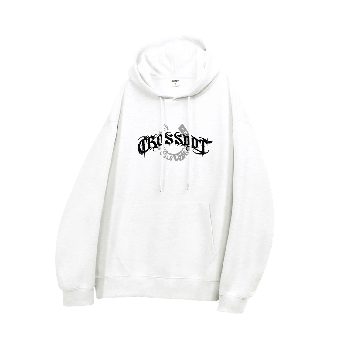 CRDI_4004_White CROSSDOT The Black Herald Oversized fit hooded t-shirt 5 Color [CRDI_4004]_White