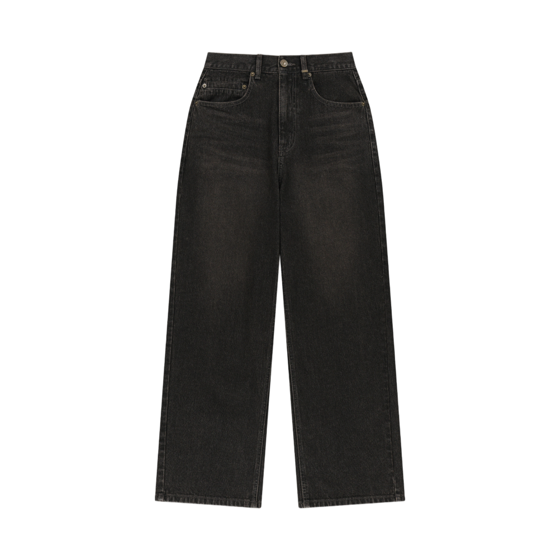 MK269ODN328UDG Matin Kim Washed Rib Denim Pants In Dark Grey