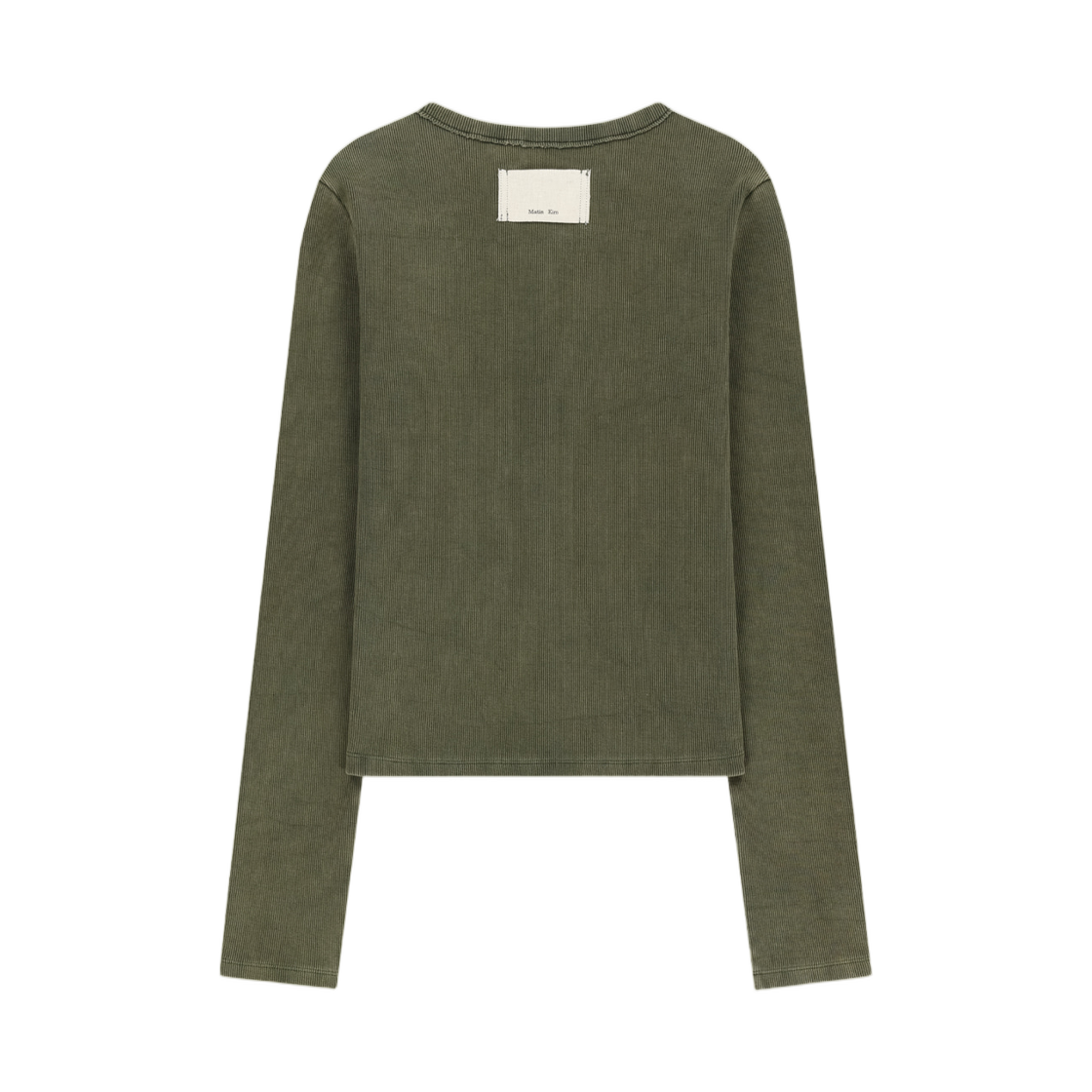 (W) 마뗑킴 워시드 립 버튼 디테일 탑 카키((W) Matin Kim Washed Rib Button Detail Top In Khaki) - 2