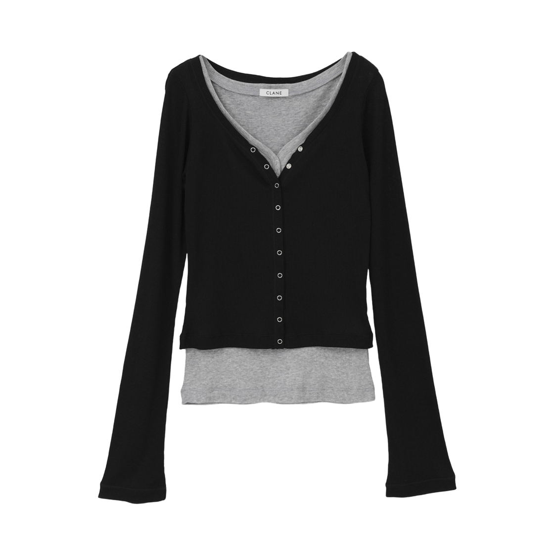 11105-1113 CLANE Curved Neck Layered Set Tops