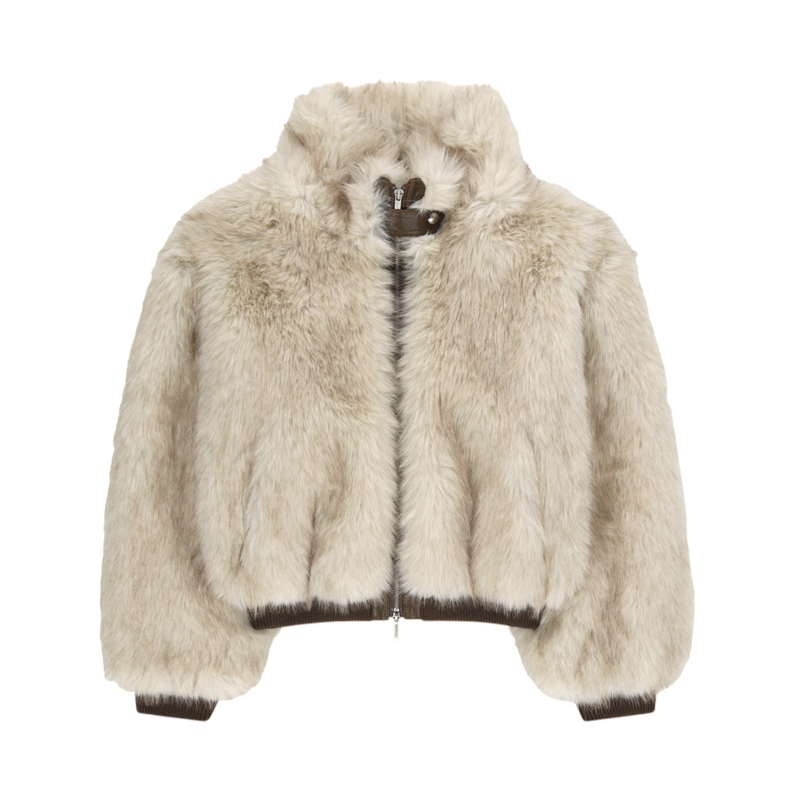 MK269OFU004MIV (W) Matin Kim Tab Detail Fur Jumper In Ivory