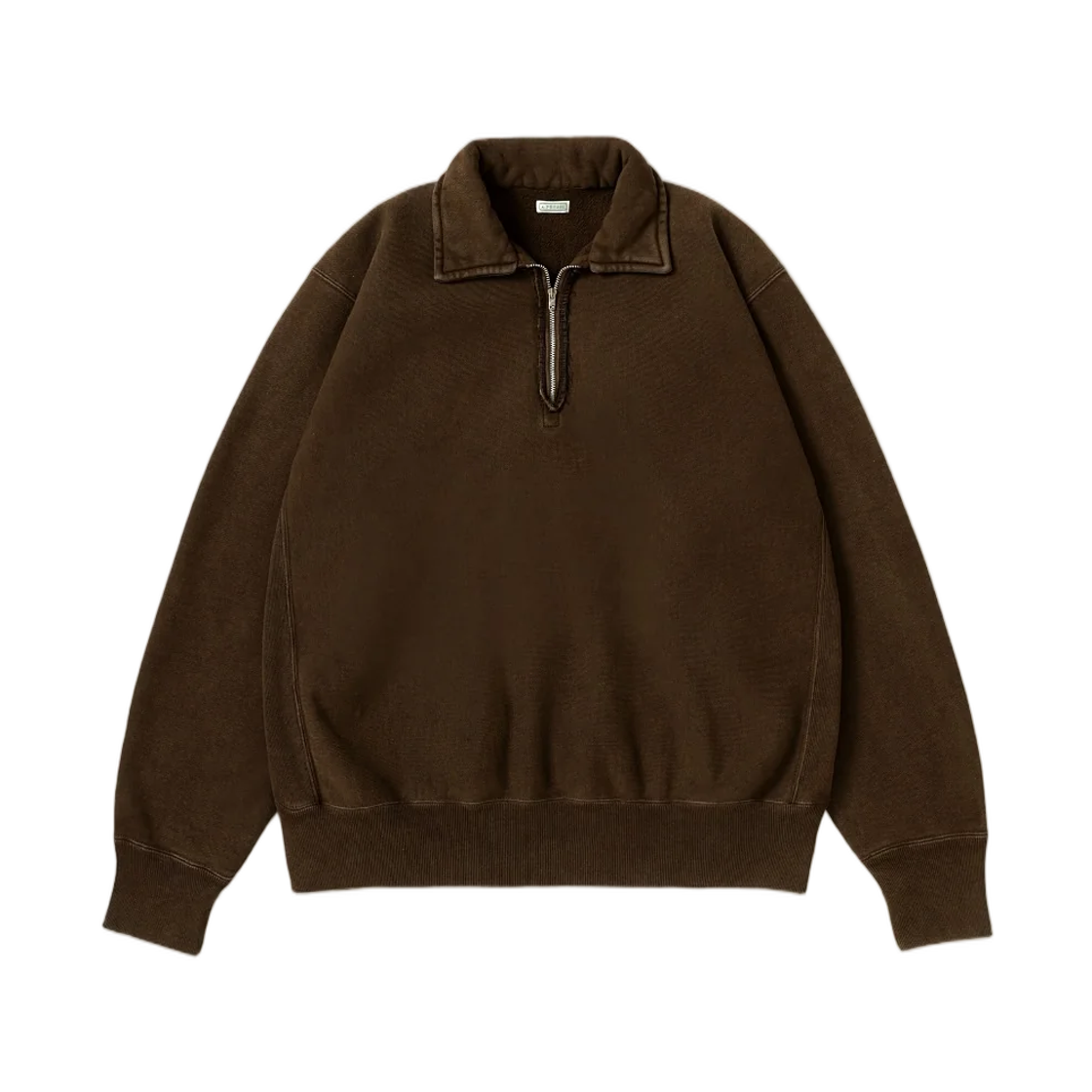 아프레쎄 빈티지 하프 집 스웨트셔츠 브라운 - 26FW(A.Presse Vintage Half Zip Sweatshirt Brown - 26FW)