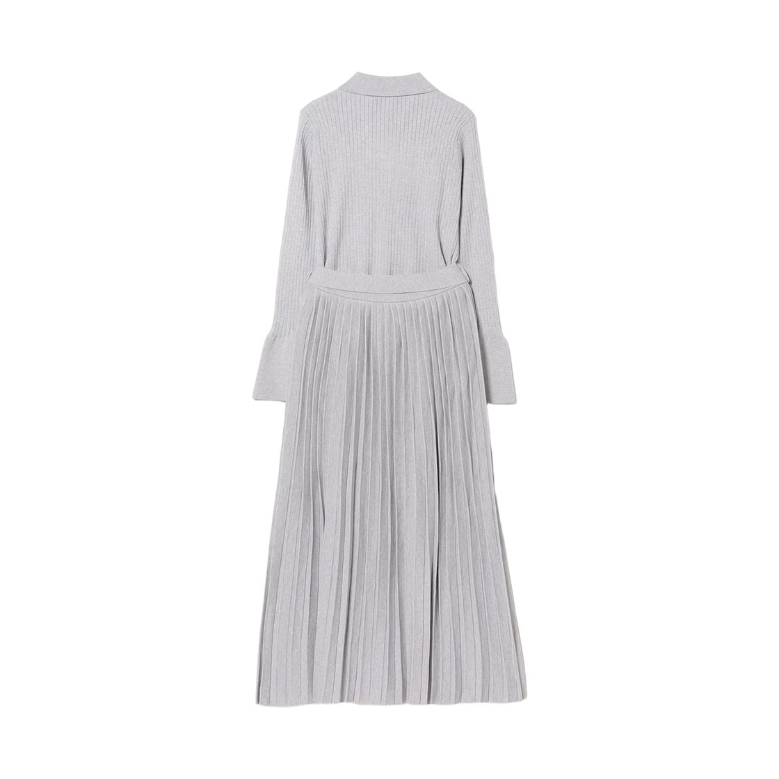 (W) 빔즈 하트 칼라드 립드 니트 탑 스커트 그레이((W) Beams Heart Collared Ribbed Knit Top Skirt Grey) - 2