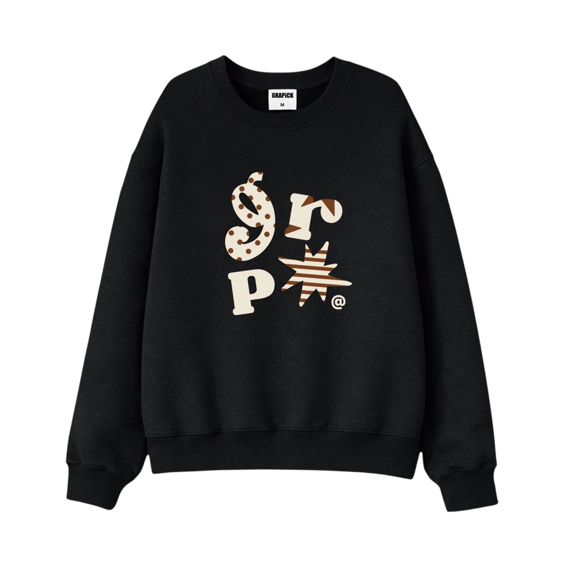 GRPM_6005_Black GRAPICK Drop Type Oversized fit sweatshirt 5 Color [GRPM_6005]_Black
