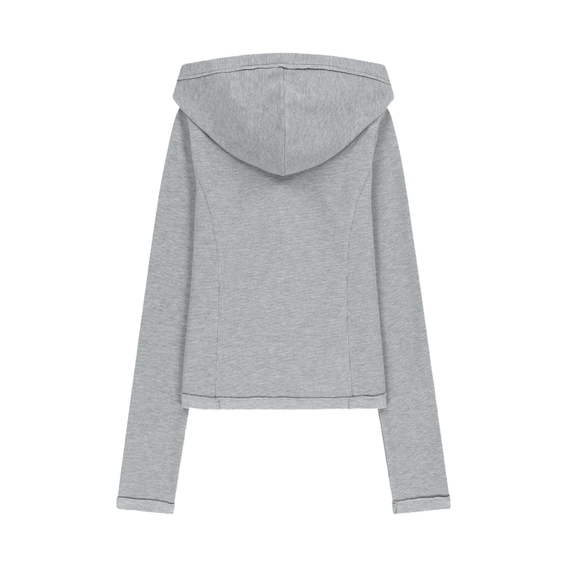 (W) 마뗑킴 와플 헨리 넥 후드 탑 그레이((W) Matin Kim Waffle Henley Neck Hood Top In Grey) - 2