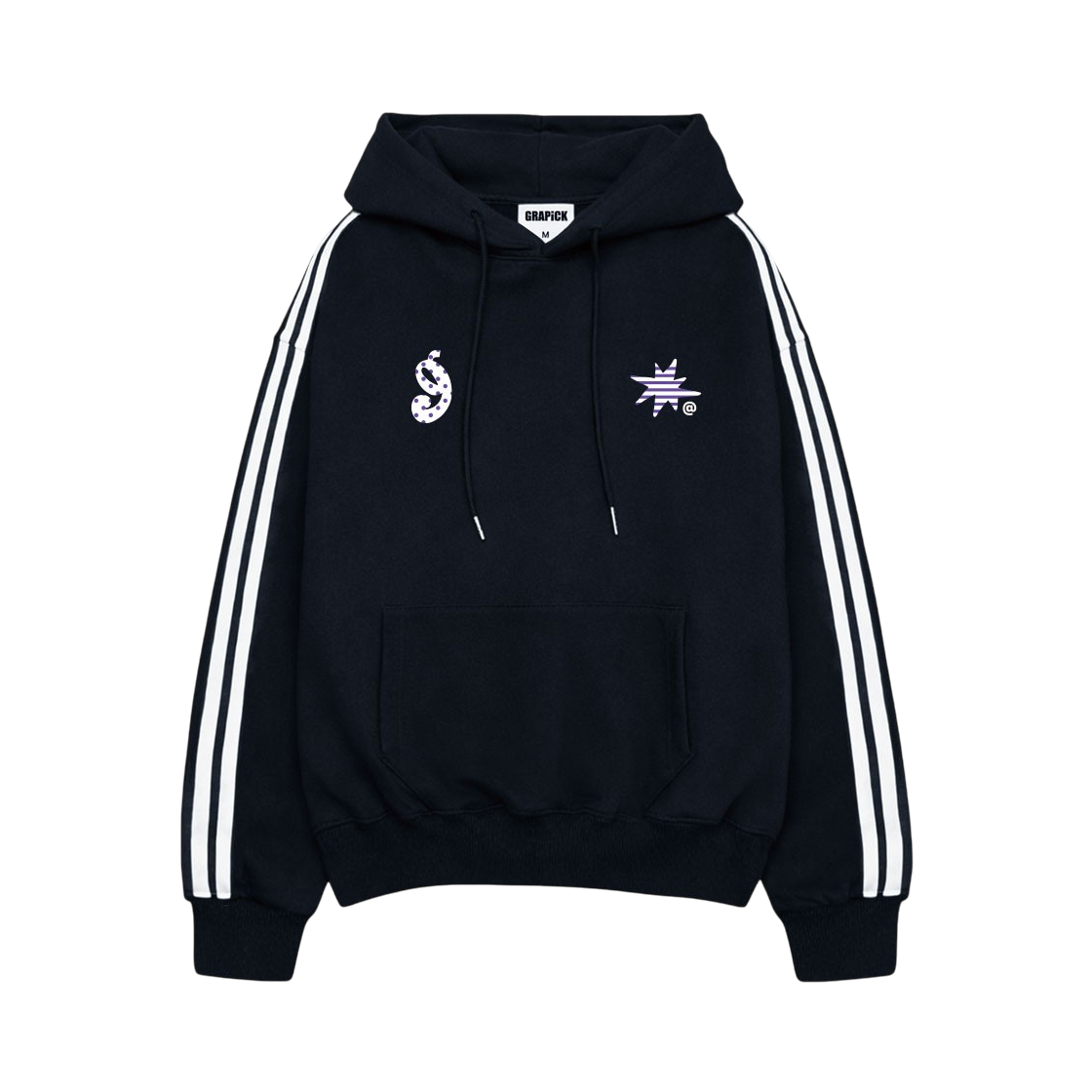 GRPI_7003_Navy GRAPICK Dove Oversized-fit track Oversized-fit hooded T-shirt 4 Color [GRPI_7003]_Navy