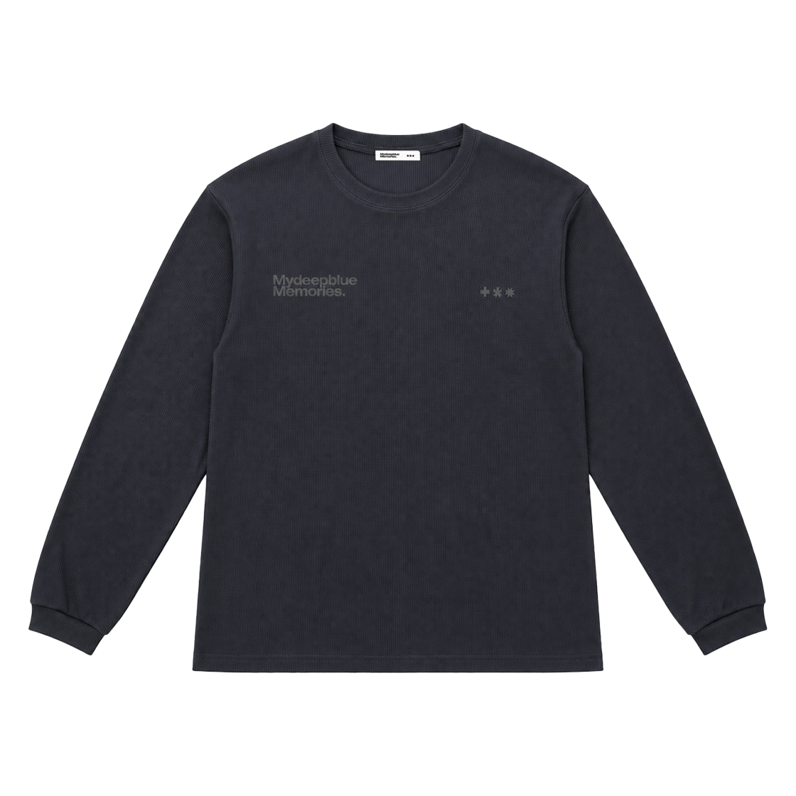 마이딥블루메모리즈 심볼 로고 크로플 와플 롱슬리브 차콜(MydeepblueMemories NT MM Croffle Waffle Long Sleeve Charcoal) - 2