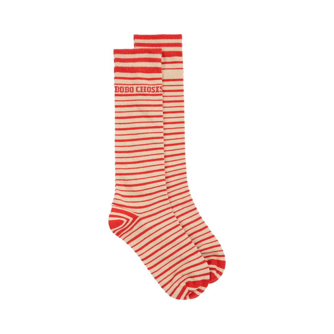 (키즈) 보보쇼즈 스트라이프 엑스트라 롱 삭스 레드((Kids) Bobo Choses Stripes Extra Long Socks Red) - 1