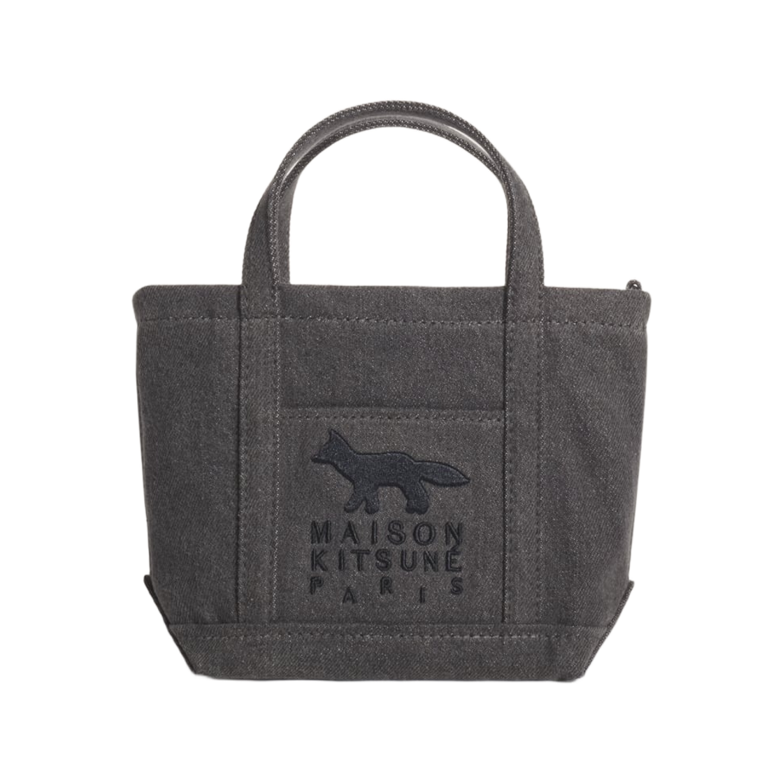 MRUBT11WD4032-0594 Maison Kitsune Profile Fox Mini Tote Washed Black