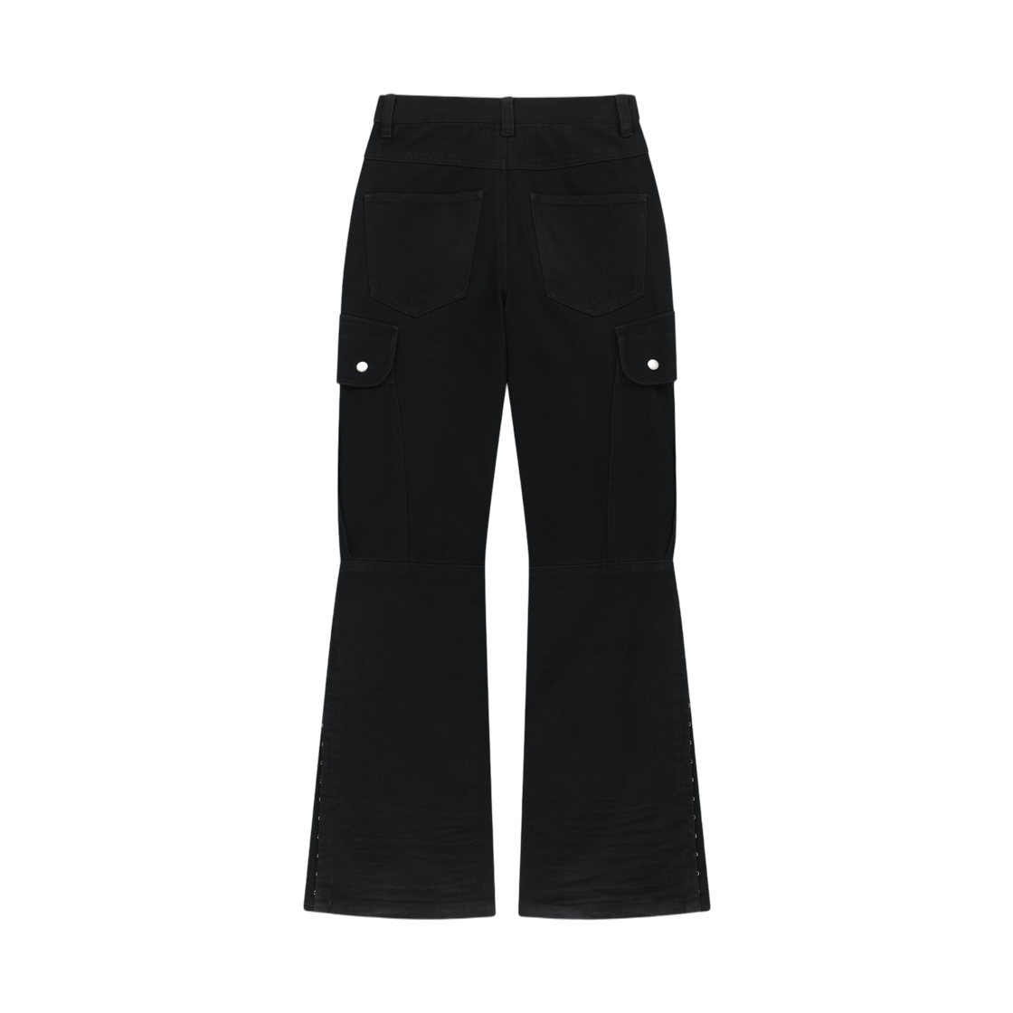 (W) 마뗑킴 멀티 후크 부츠컷 카고 팬츠 블랙((W) Matin Kim Multi Hook Bootcut Cargo Pants In Black) - 2