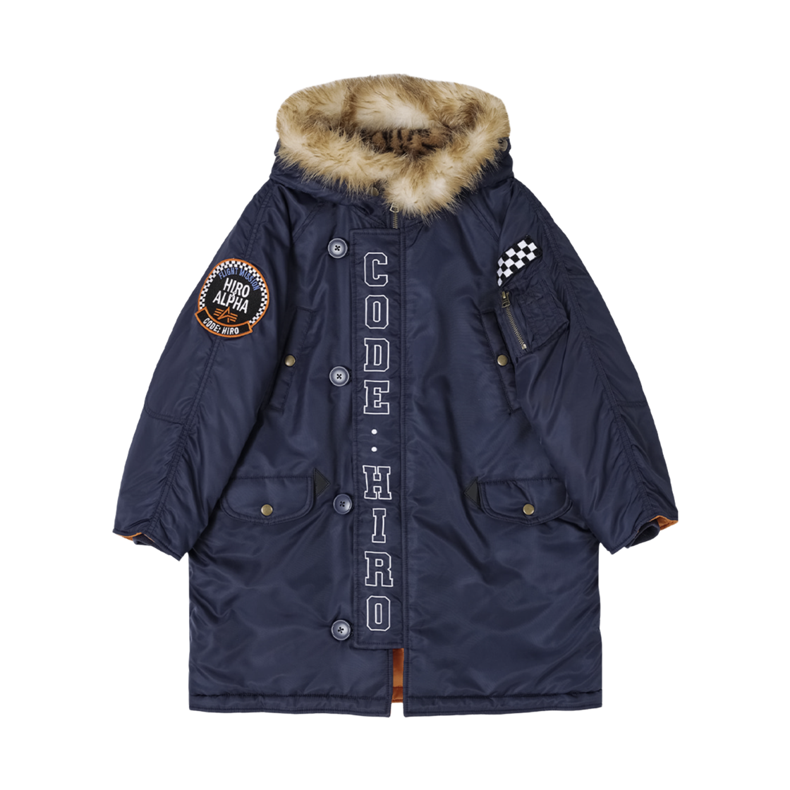 (키즈) 히로 x 알파 인더스트리즈 유스 N3B 파카 네이비((Kids) Hiro x Alpha Industries Youth N3B Parka Navy)