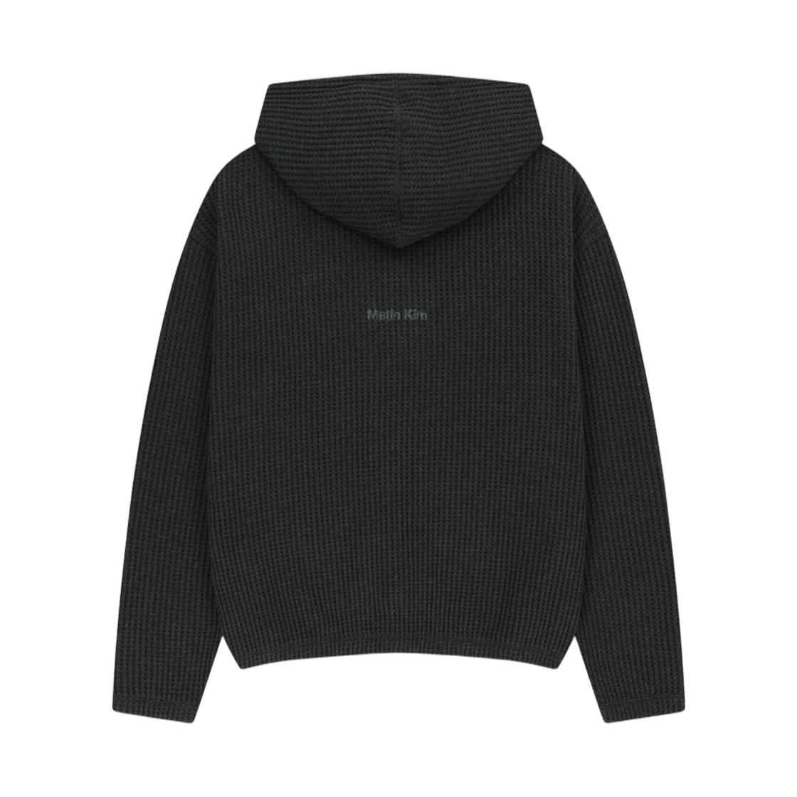 마뗑킴 로고 와플 후디 집업 차콜(Matin Kim Logo Waffle Hoody Zip Up In Charcoal) - 2