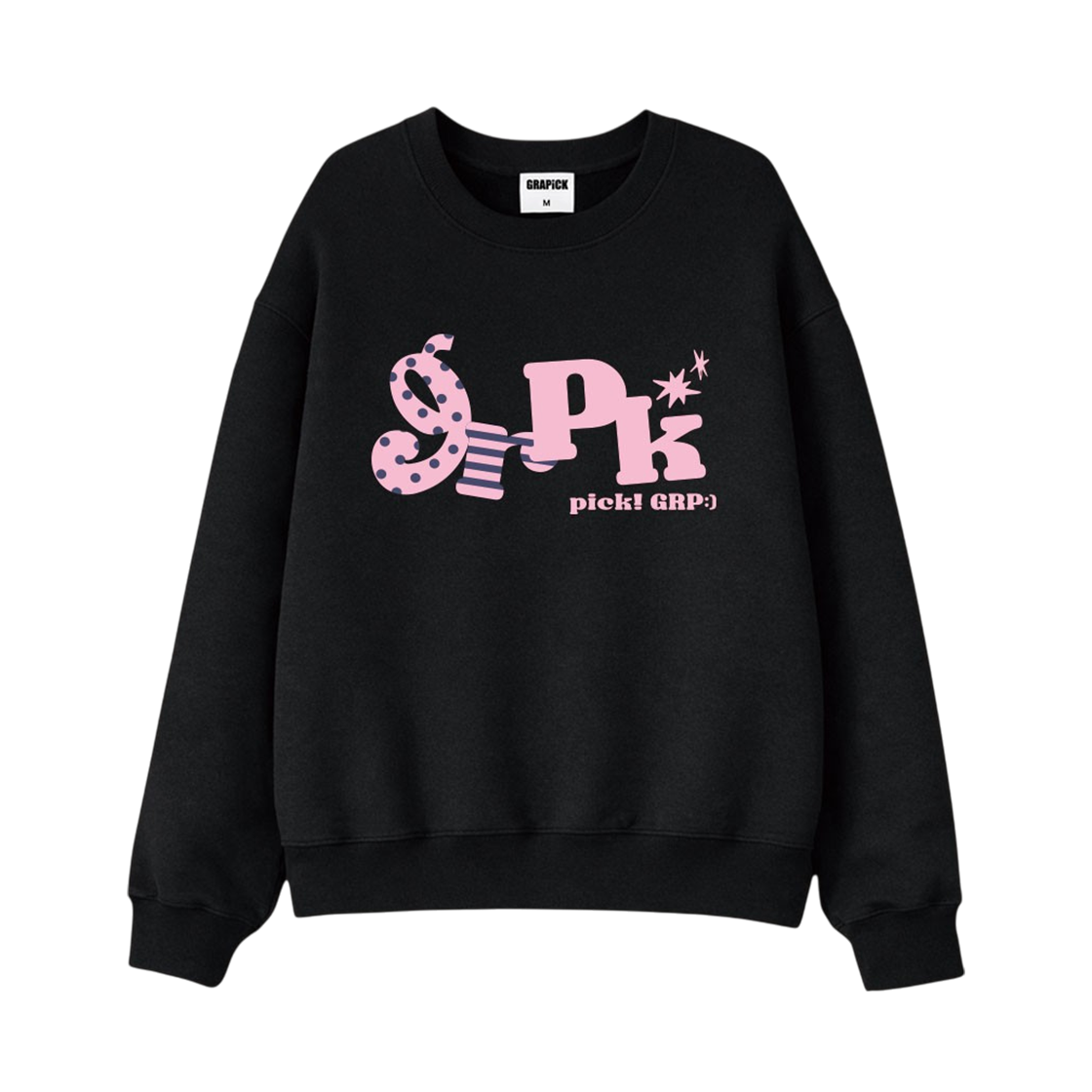 GRPM_6002_Black(Pink) GRAPICK Picky Dot Oversized fit sweatshirt 6 Color [GRPM_6002]_Black(Pink)