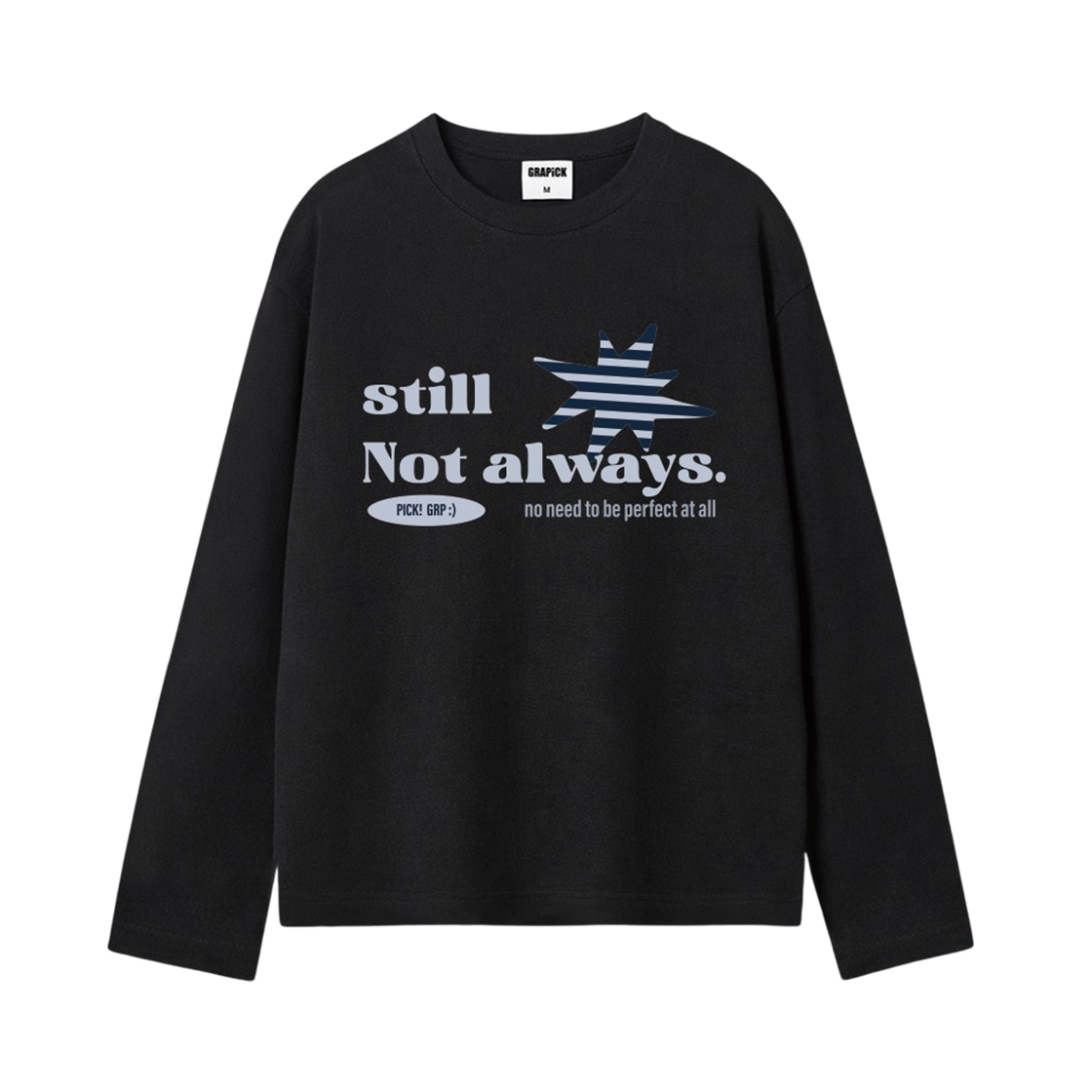 GRPR_6002_Black GRAPICK Steel Not Layered Long-Sleeved T-Shirt 2 Color [GRPR_6002]_Black