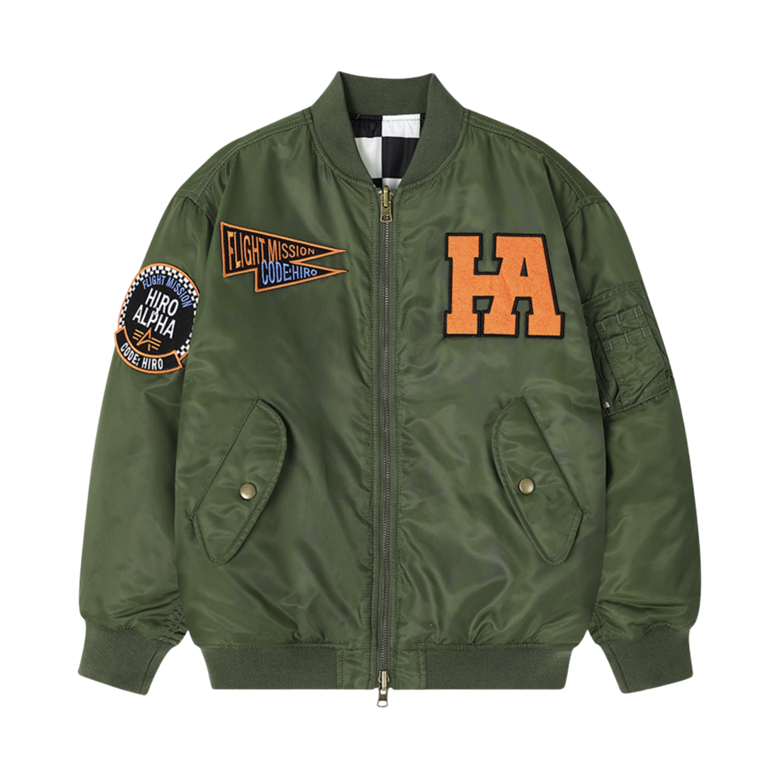 (키즈) 히로 x 알파 인더스트리즈 유스 리버서블 MA-1 카키((Kids) Hiro x Alpha Industries Youth Reversible MA-1 Khaki)