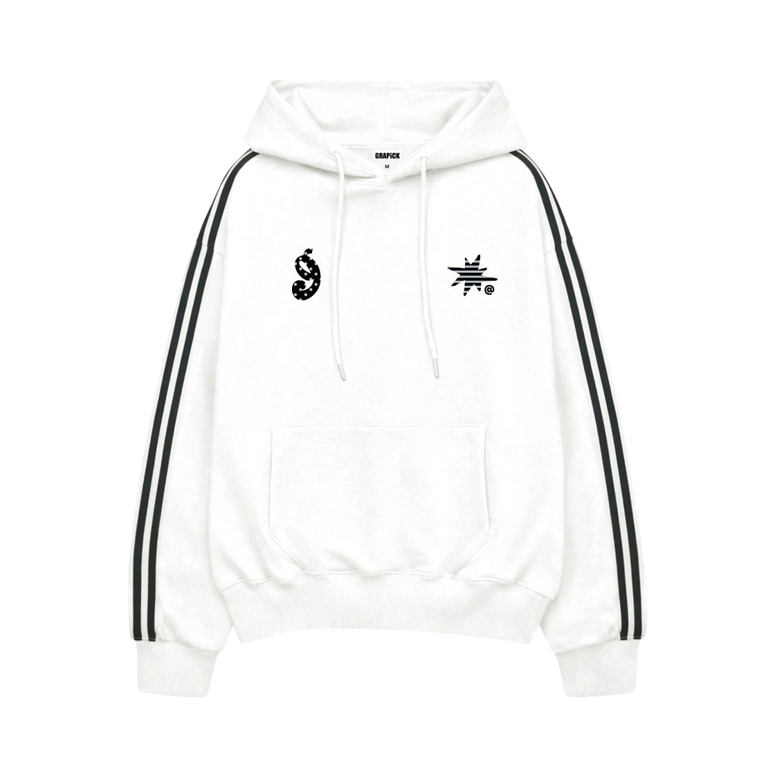 GRPI_7003_White GRAPICK Dove Oversized-fit track Oversized-fit hooded T-shirt 4 Color [GRPI_7003]_White