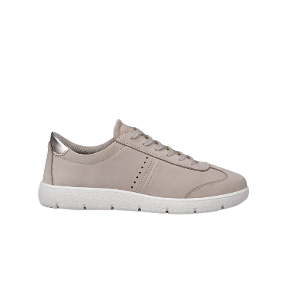 (W) 에코 벨라 2 누벅 레더 스니커즈 그레이((W) Ecco Bella 2 Nubuck Leather Sneakers Grey)