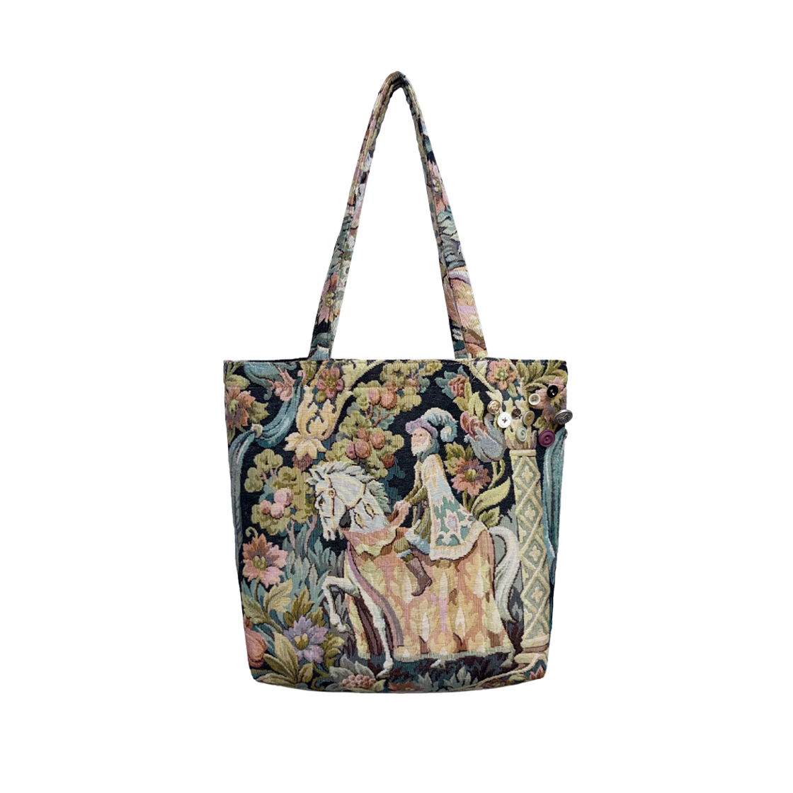 AY-BG02_BK Amaiyuutsu Knight Gobelin Tote Bag Antique Black