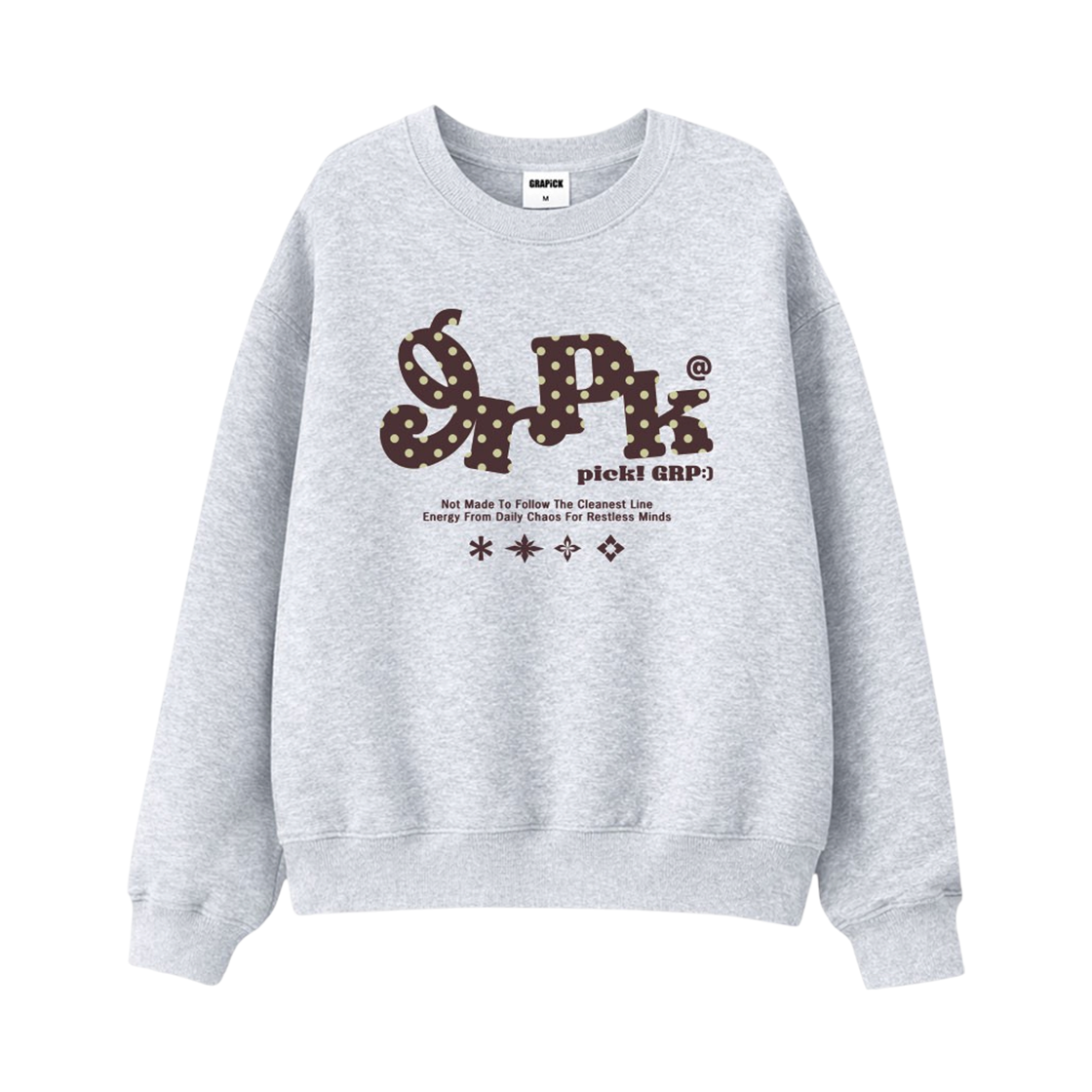 GRPM_6003_White Melange GRAPICK Lined Oversized fit sweatshirt 5 Color [GRPM_6003]_White Melange