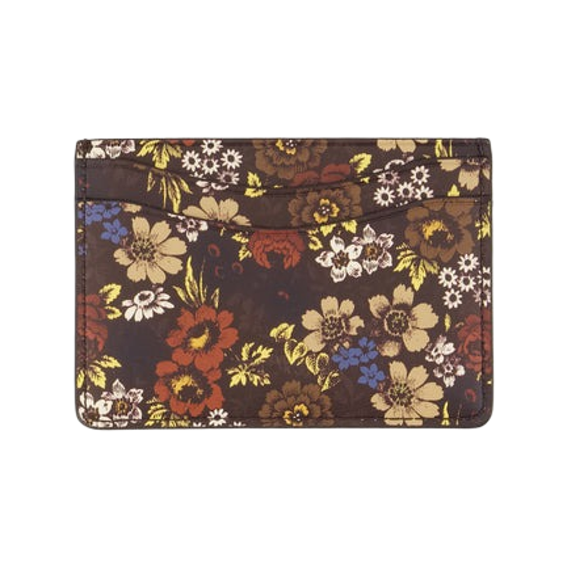 가니 보우 플로랄 모티프 카드 홀더 초콜릿 플럼(Ganni Bou Floral Motif Card Holder Chocolate Plum) - 2