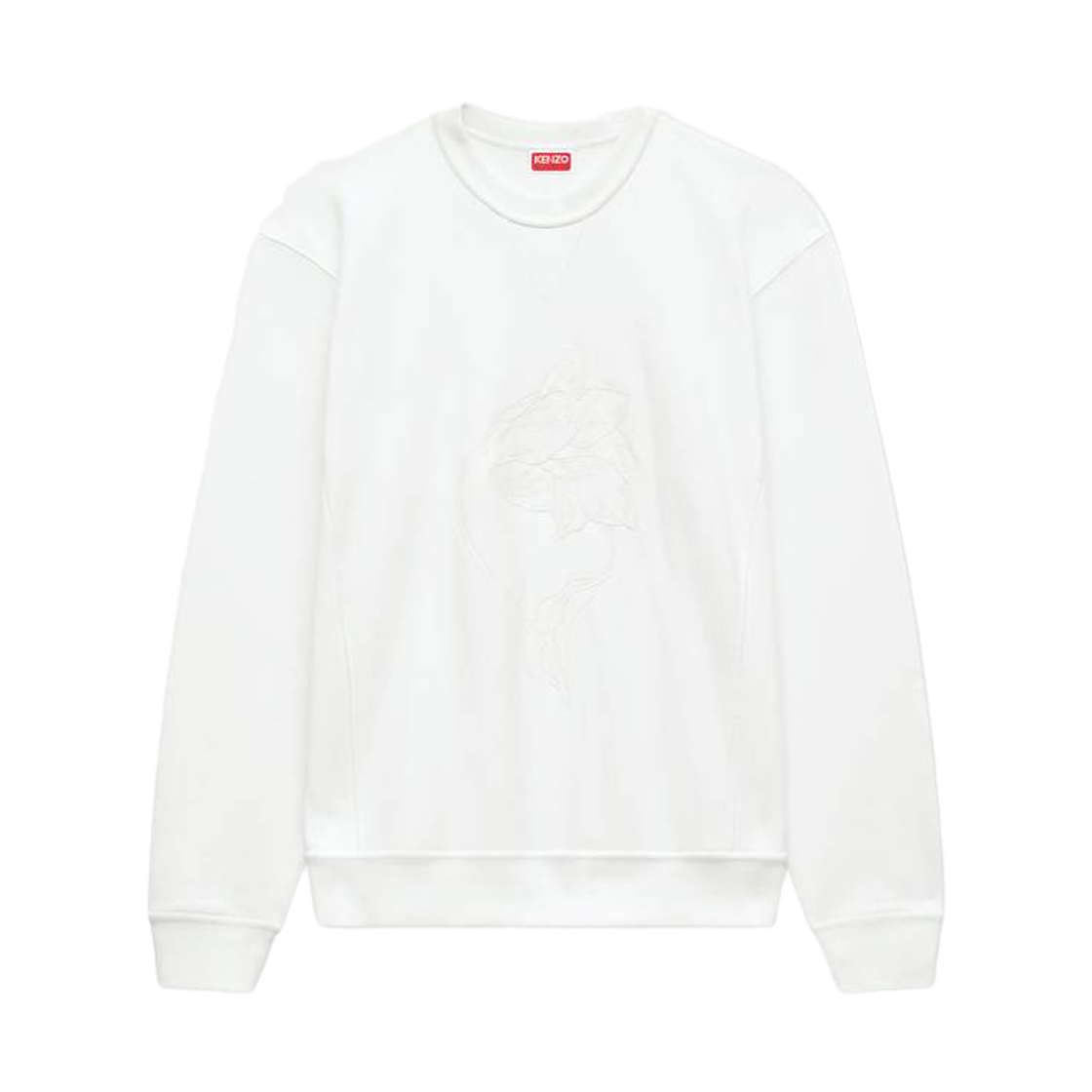 FG65SW2744MJ-02 Kenzo Tulip Embroidered Sweatshirt in Cotton Off White