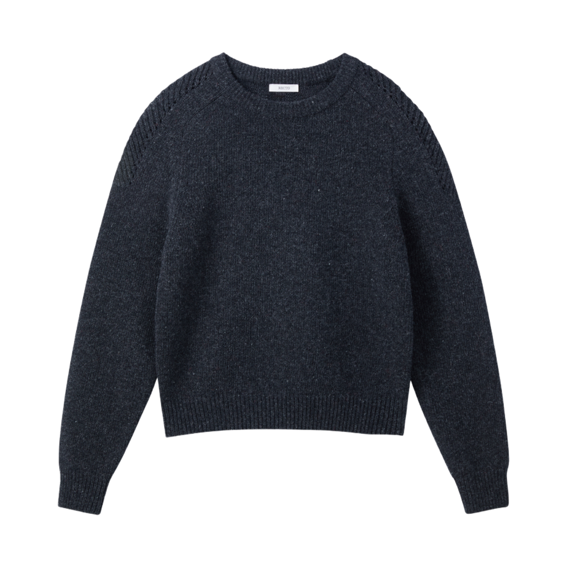 RM26WKTP007GR Recto Shetland Wool Knit Top (Charcoal Grey)