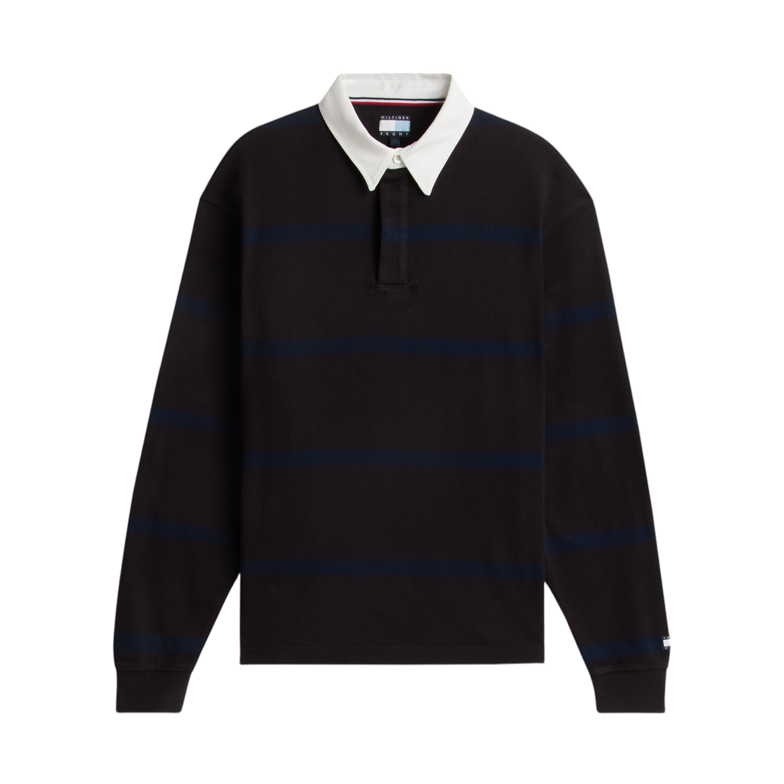 - Tommy Hilfiger x Fragment Stripe Jersey Rugby Shirt Black Navy Blue