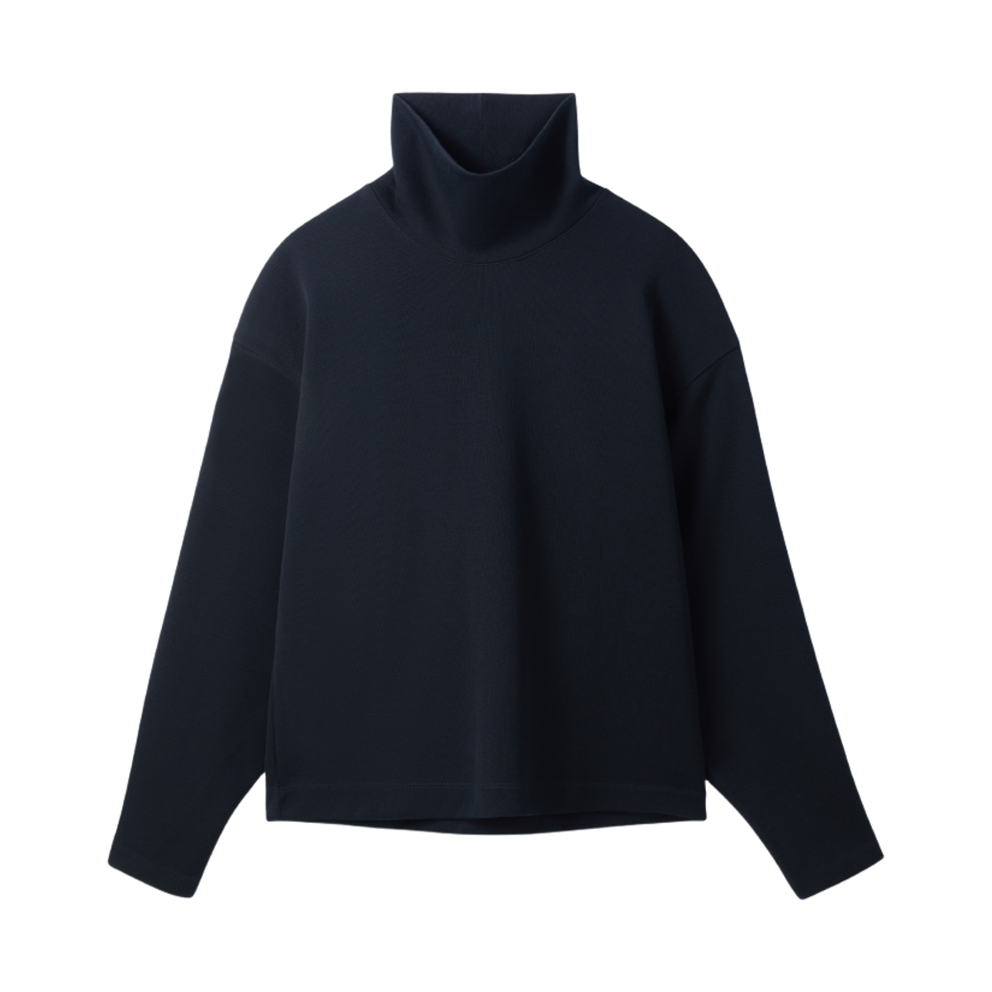 RM26WJTP004BK Recto High Neck Wool Jersey Top (Black)