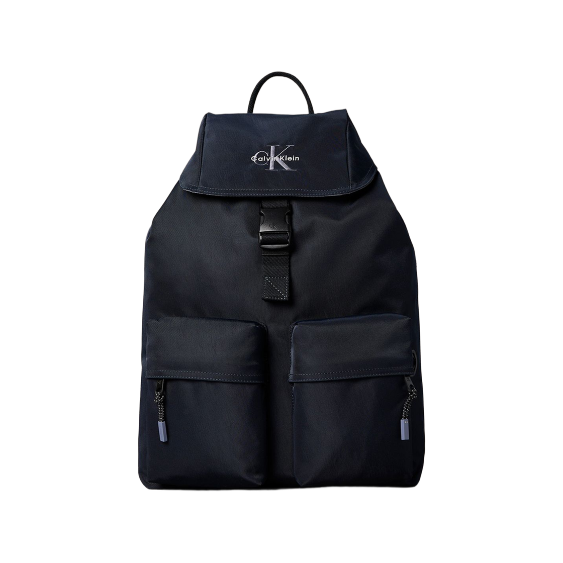4D3270GCEF Calvin Klein Bold Logo Nylon Flap Backpack Navy