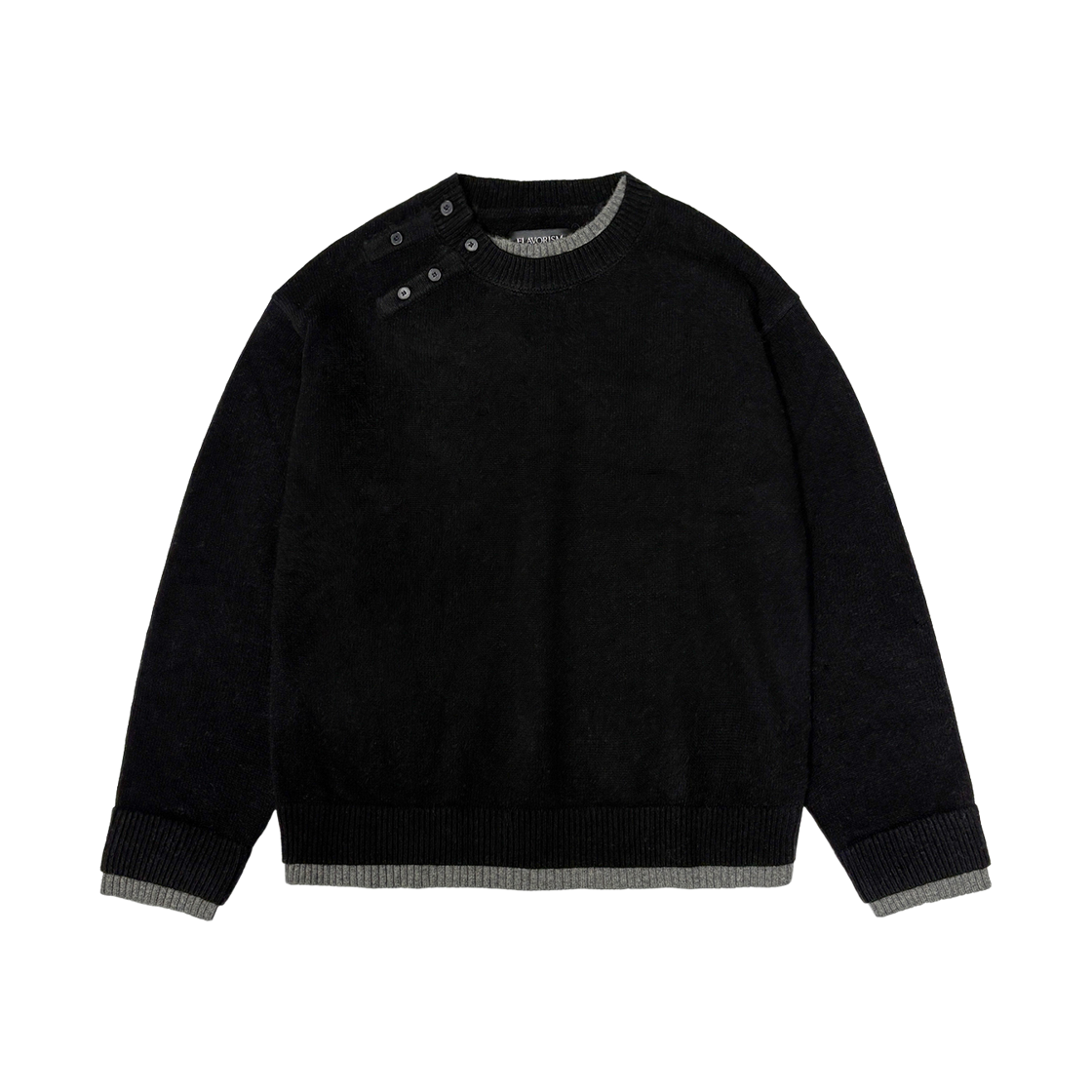 TT0102 Flavorism Double Layered Knit Black