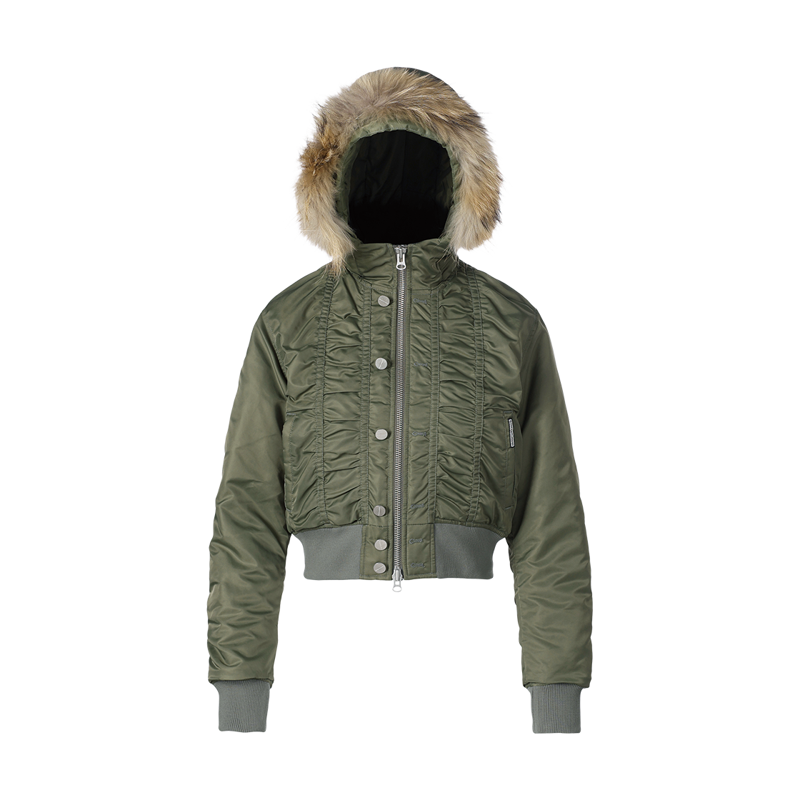 더바이닐하우스 퍼 후디드 MA-1 자켓 카키(Thevinylhouse Fur Hooded MA-1 Jacket Khaki) - 5