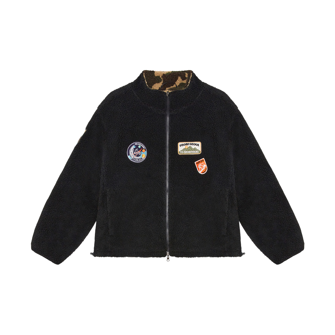 오스트리야 X 코인서울 리버시블 플리스 자켓 카모 블랙(Ostrya X KOIN SEOUL Reversible Fleece Jacket Camo Black) - 2