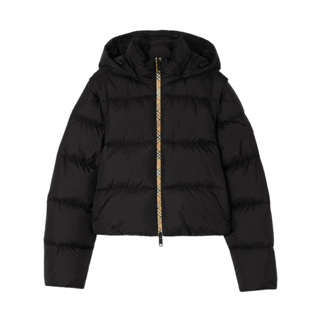 8131354 (W) Burberry Detachable Sleeve Nylon Langdale Puffer Jacket Black