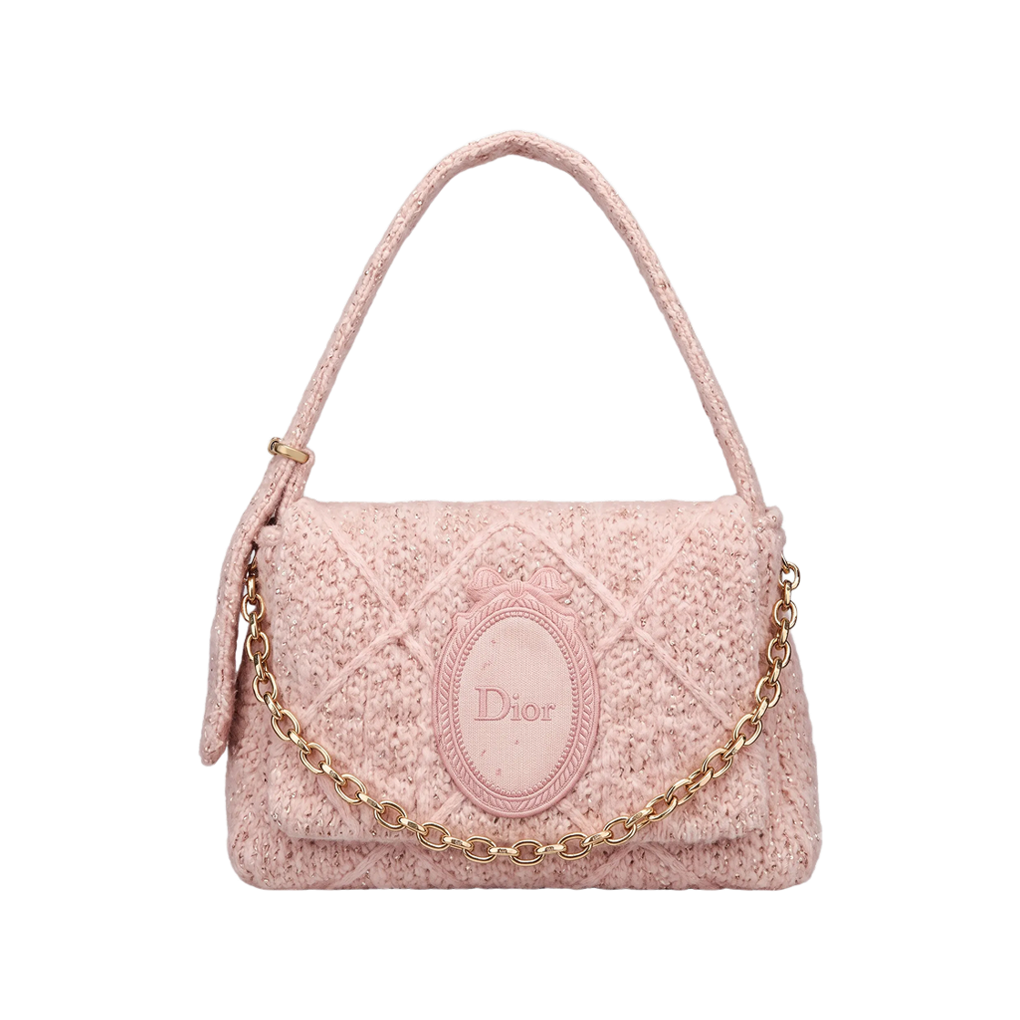 M6012OWKJ-M912 Dior Medallion Strap Flap Bag Small Soupir Pink