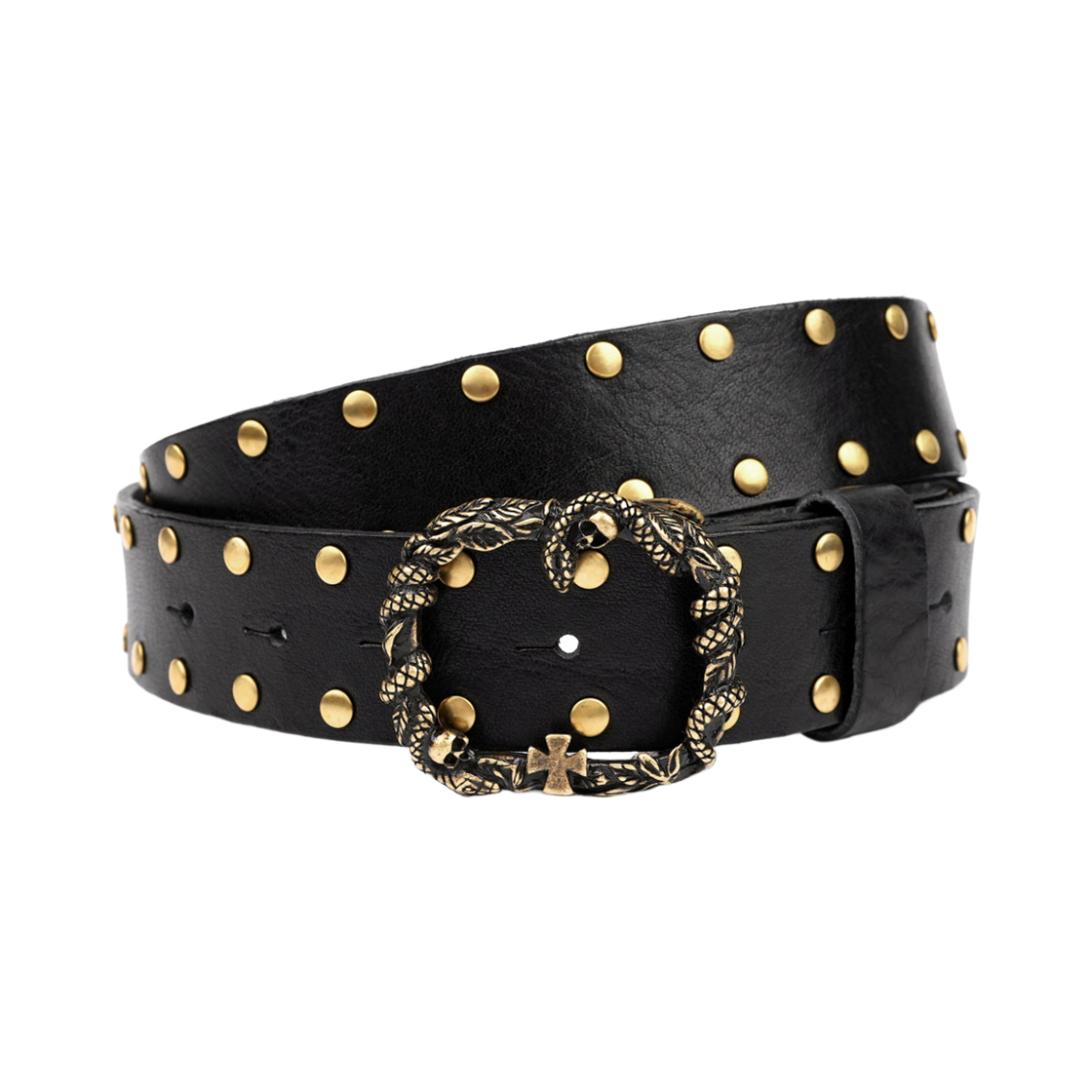 파프롬왓 스네이크 버클 스터드 벨트(farfromwhat snake buckle stud belt)