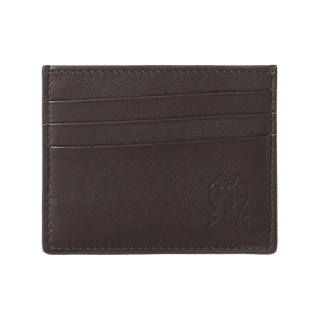 MWZNBU434-C8034 Brunello Cucinelli Smooth Calfskin Card Holder Brown