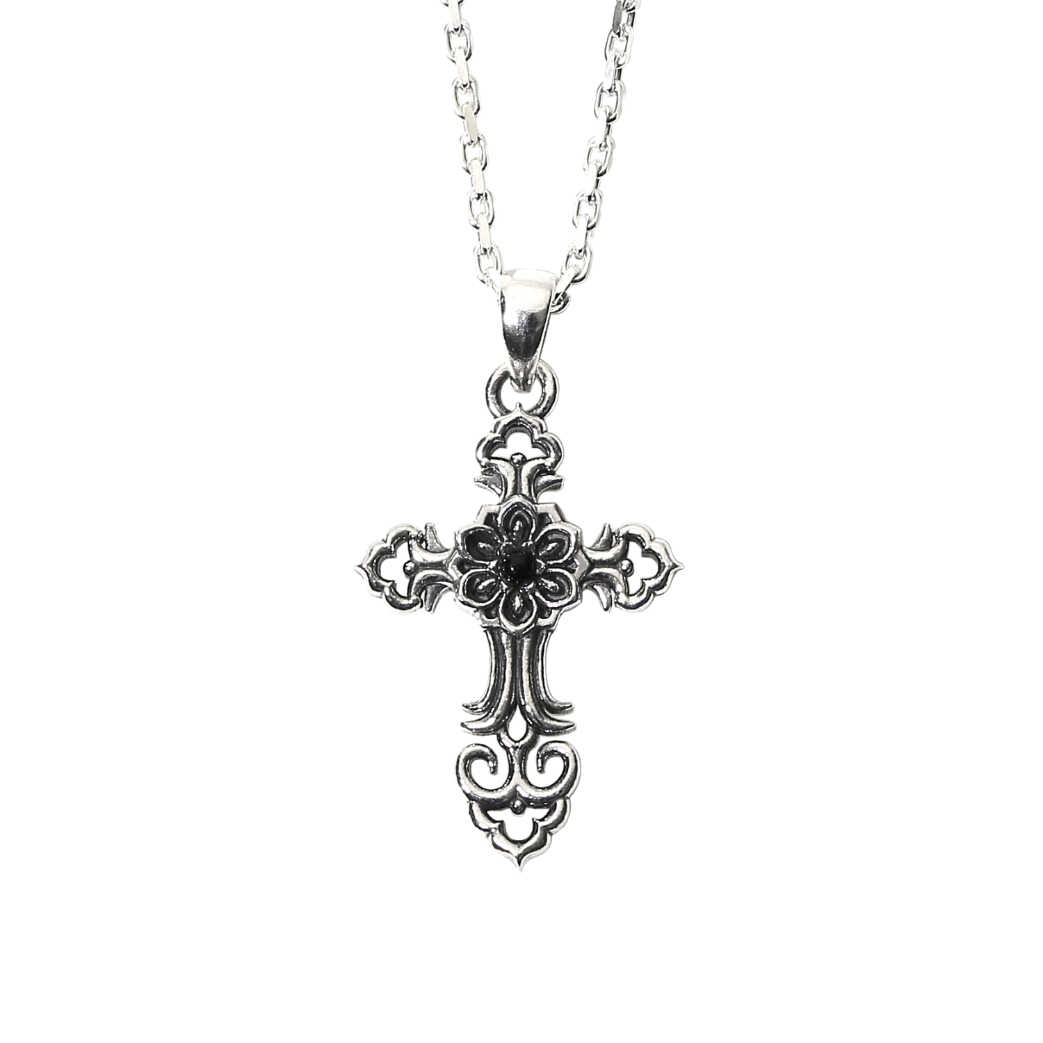 cheong-20,silver HanO Cheong - 20 Dancheong Vine Cross Necklace