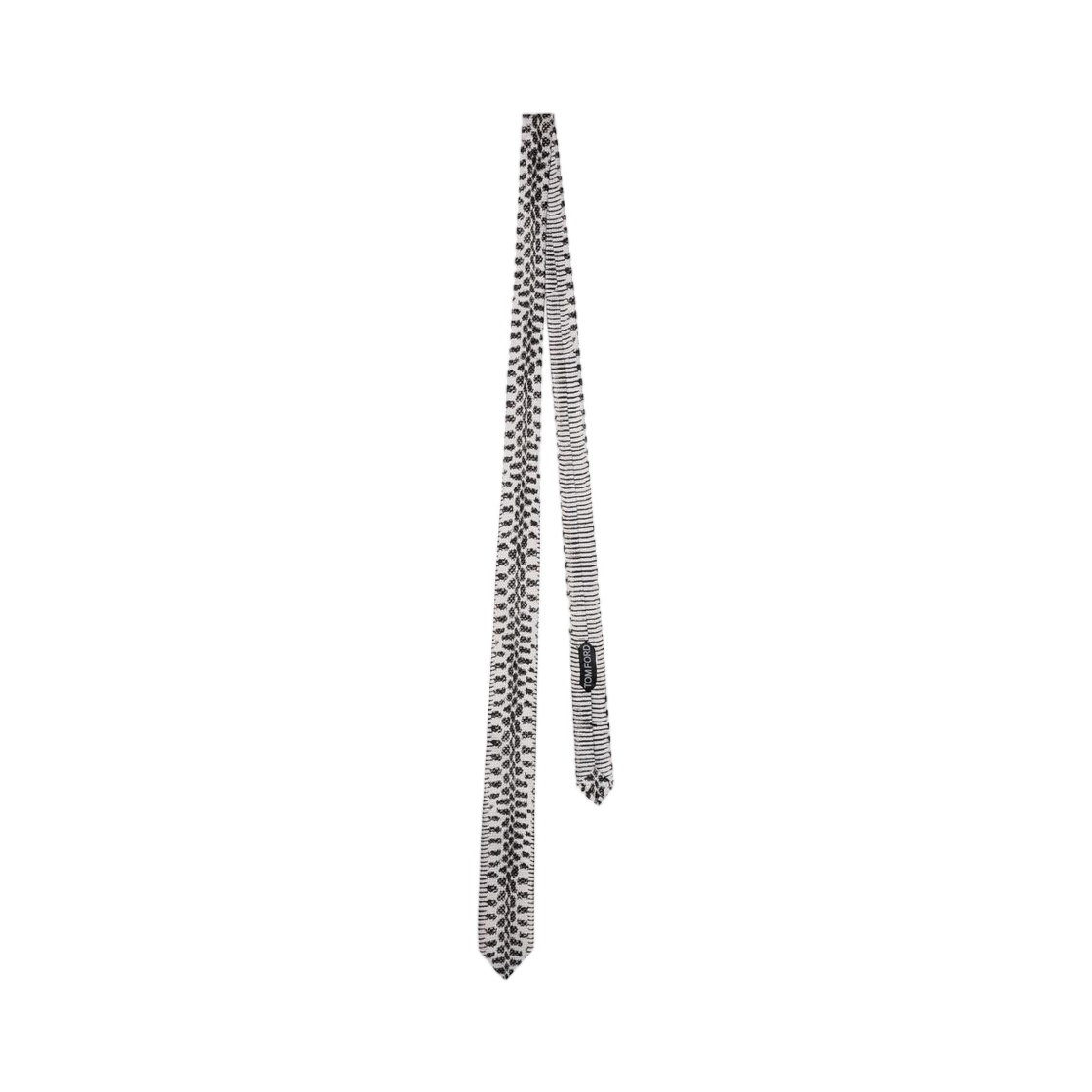 STI007-S0402-WNA Tom Ford Snake Print Tie White Black