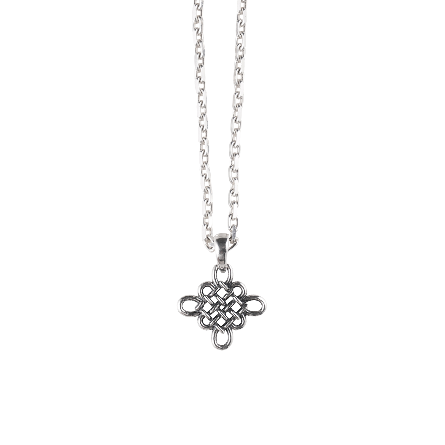 gyeol-2,silver HanO Gyeol - 2 Chrysanthemum Knot Simple Ncecklace Small